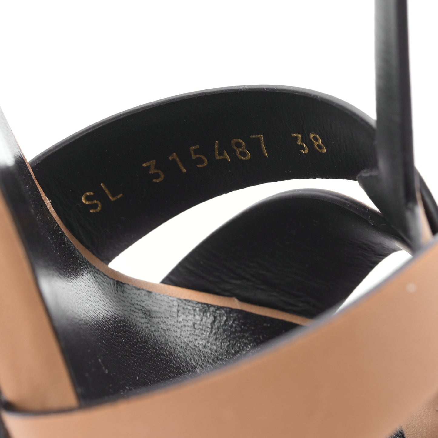 Calfskin Tribute 105 Platform Sandals 38 Nude Powder