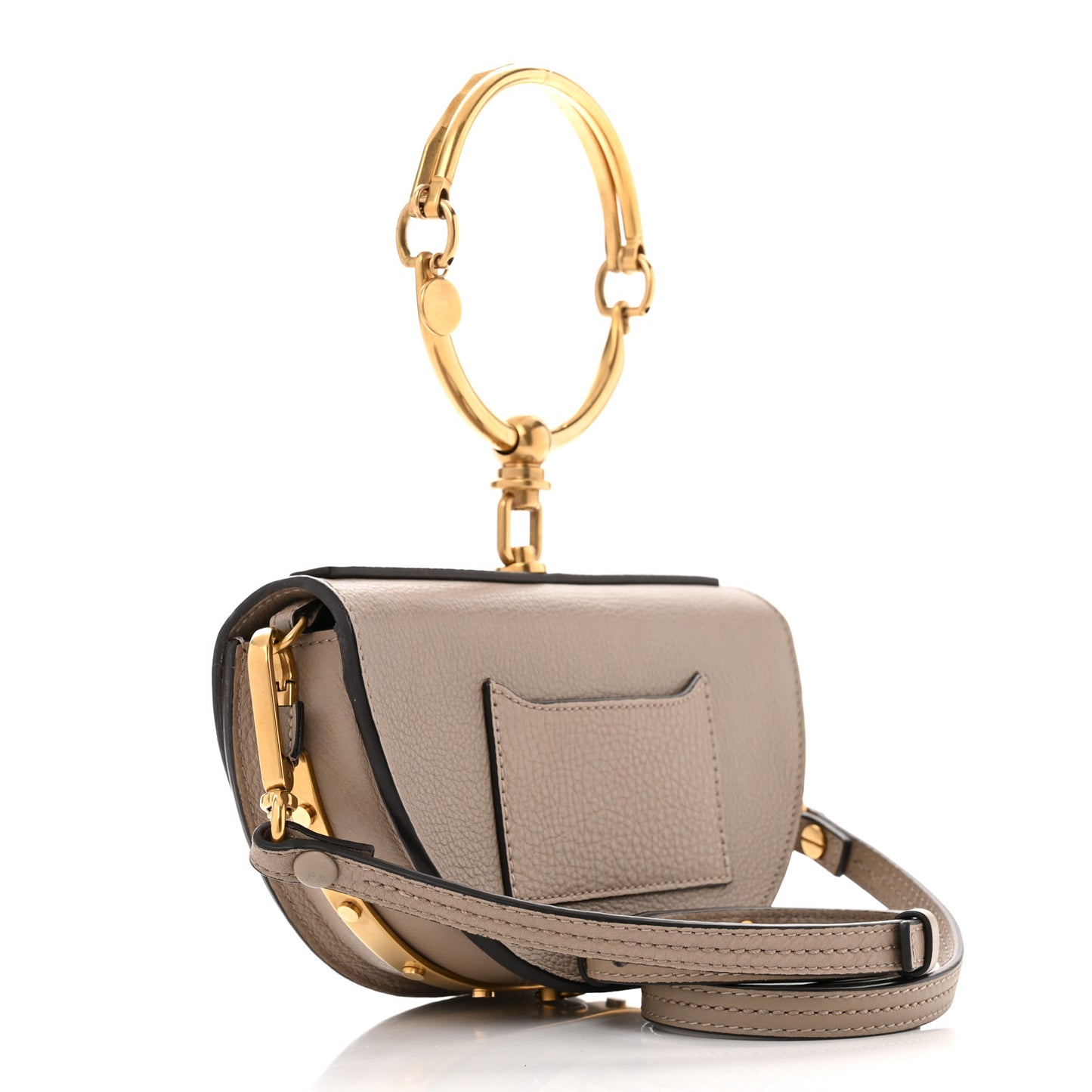 Calfskin Small Nile Bracelet Minaudiere Bag Motty Grey