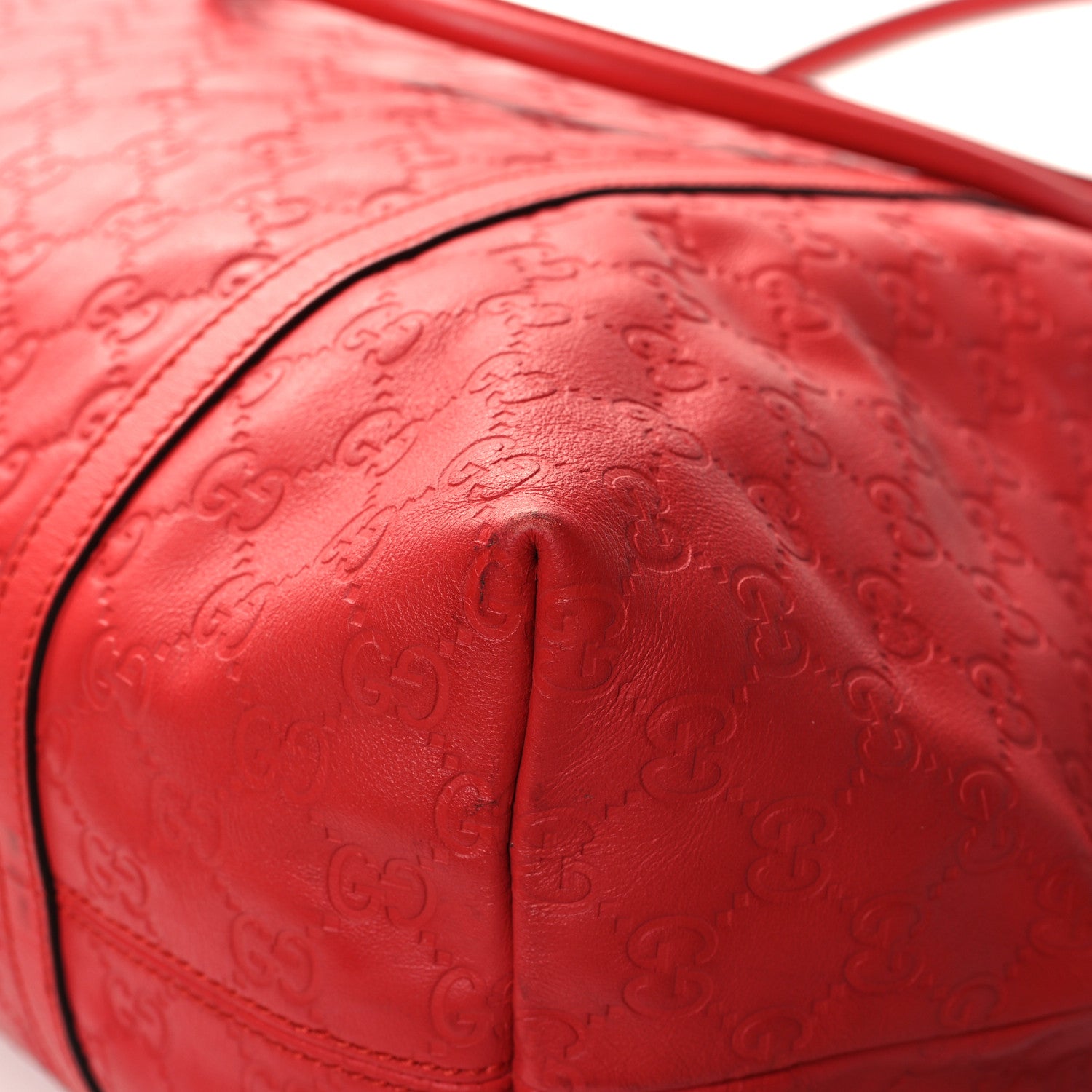 Gucci Guccissima Vitello Tender Large Joy Tote Sporting Red 12 of 13