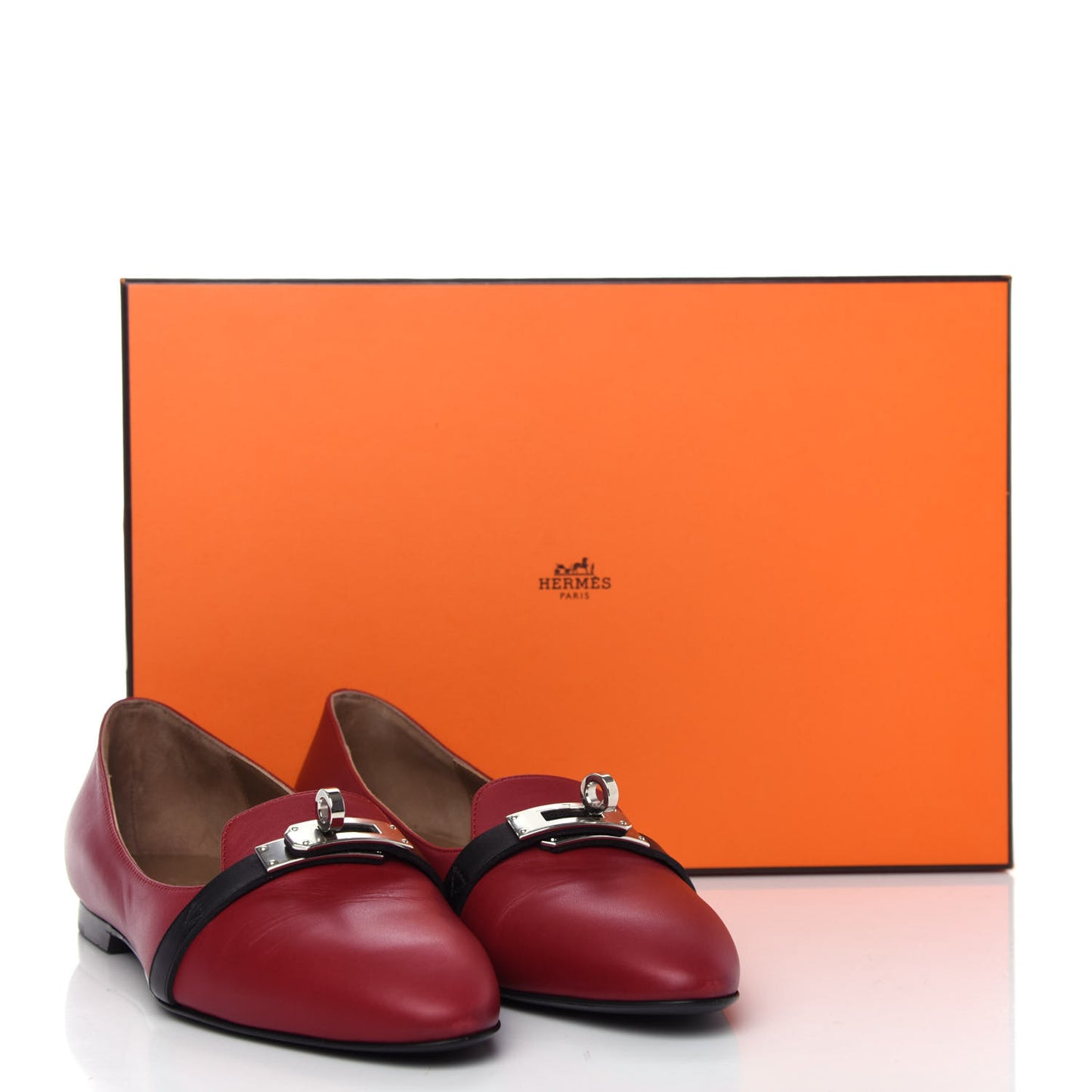 Calfskin Pegase Ballerina Flats 35 Carmin Black