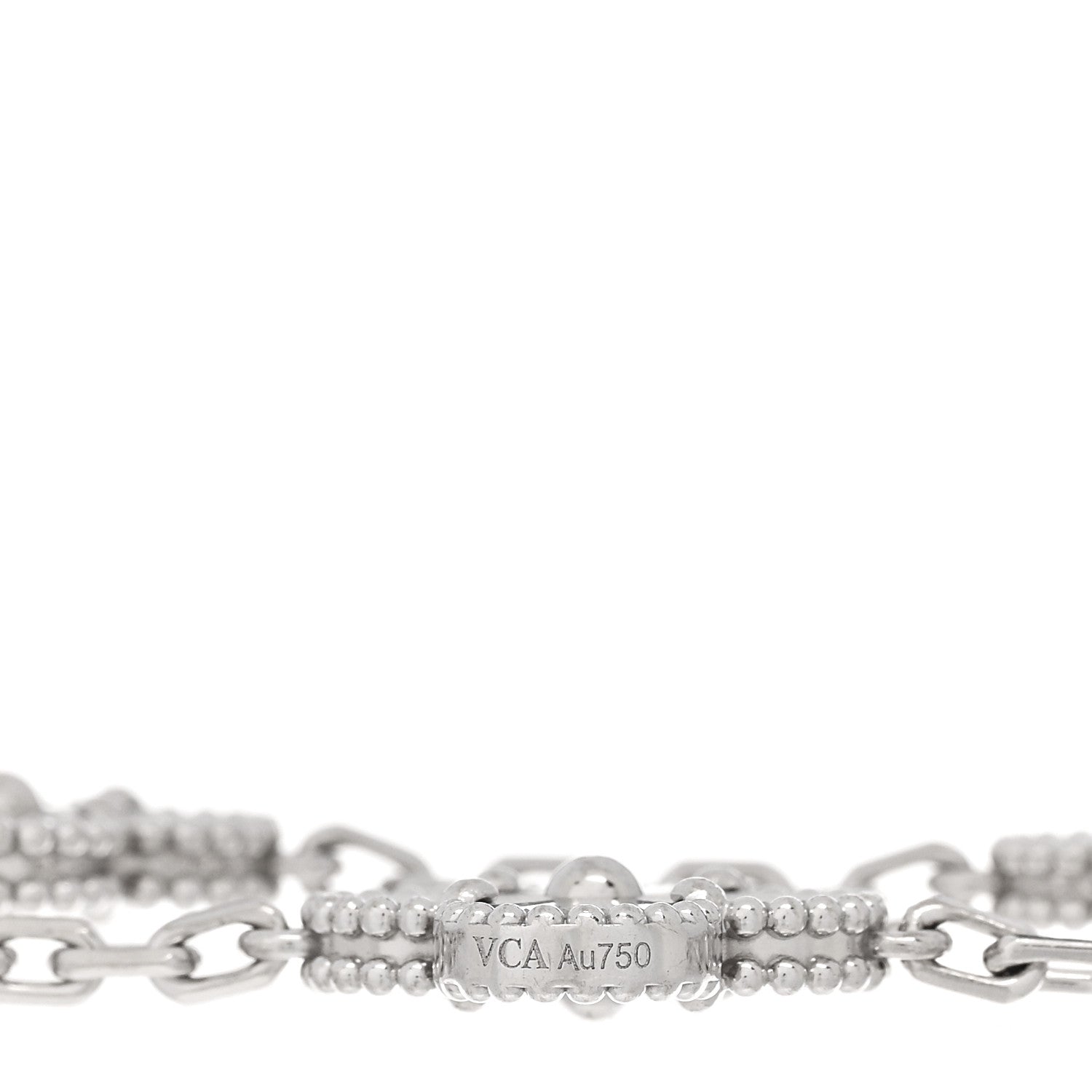 Van Cleef & Arpels 18K White Gold 5 Motifs Guilloche Vintage Alhambra Bracelet 3 of 4