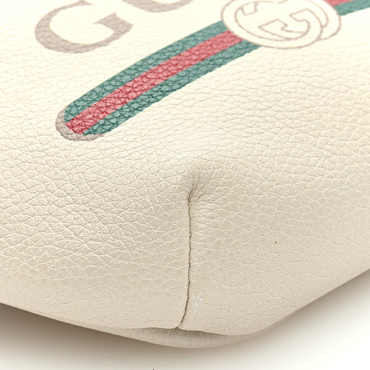 Grained Calfskin Small Logo Belt Bag White