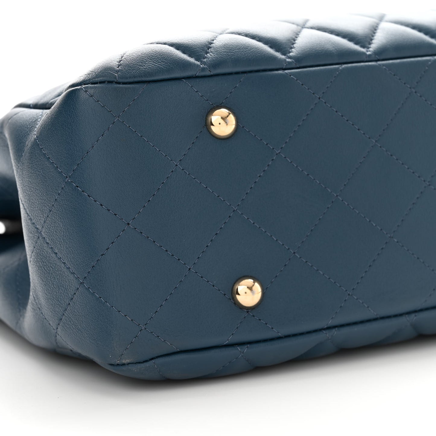 Lambskin Quilted Large Classic Shopping Tote Blue