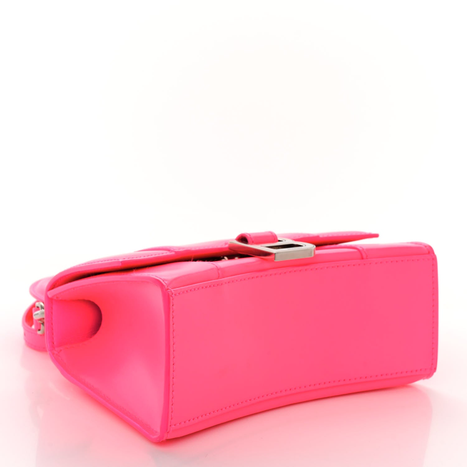 Balenciaga Shiny Box Calfskin Hourglass Top Handle Bag XS Acid Fuchsia 4 of 13