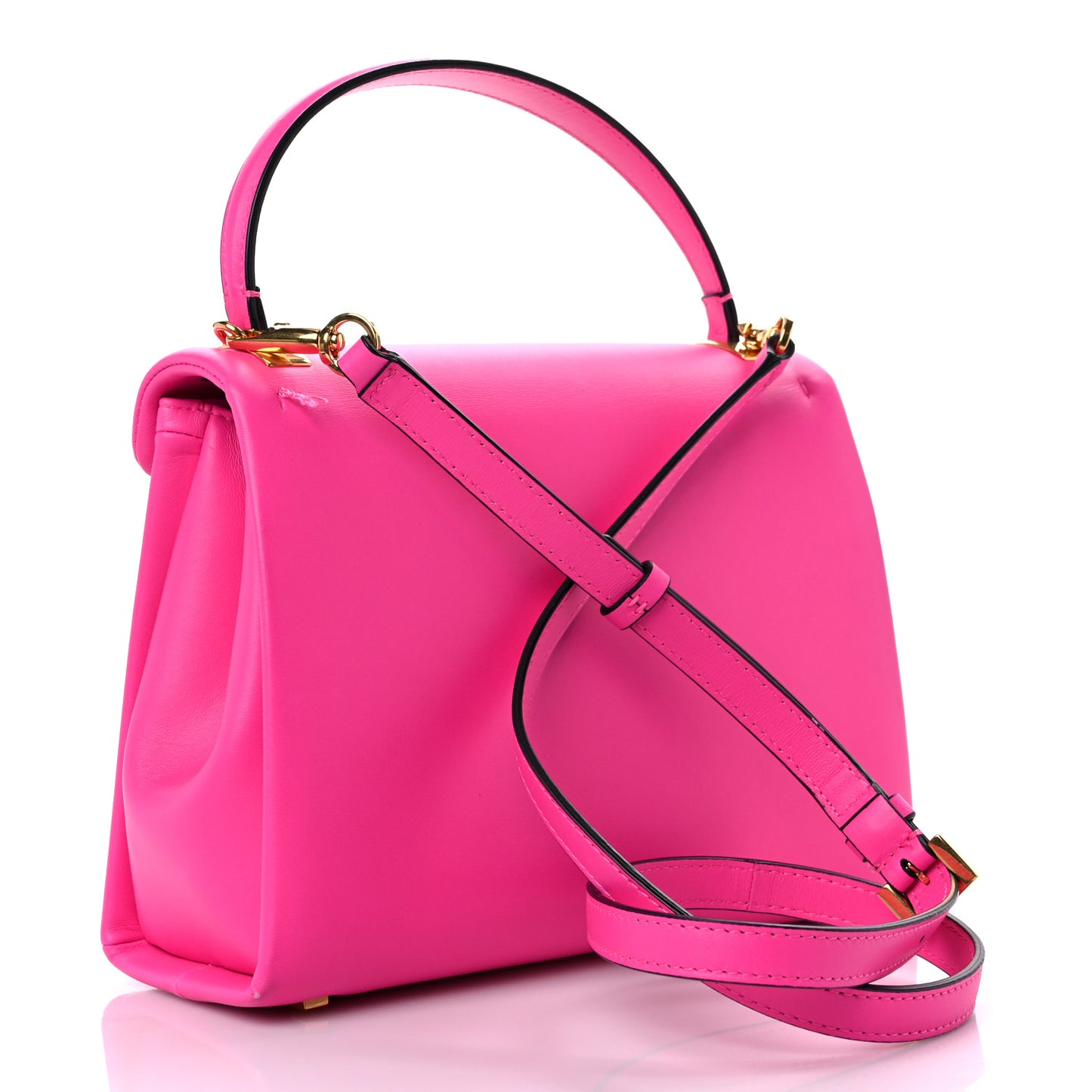 Nappa Small One Stud Top Handle Bag Pink PP