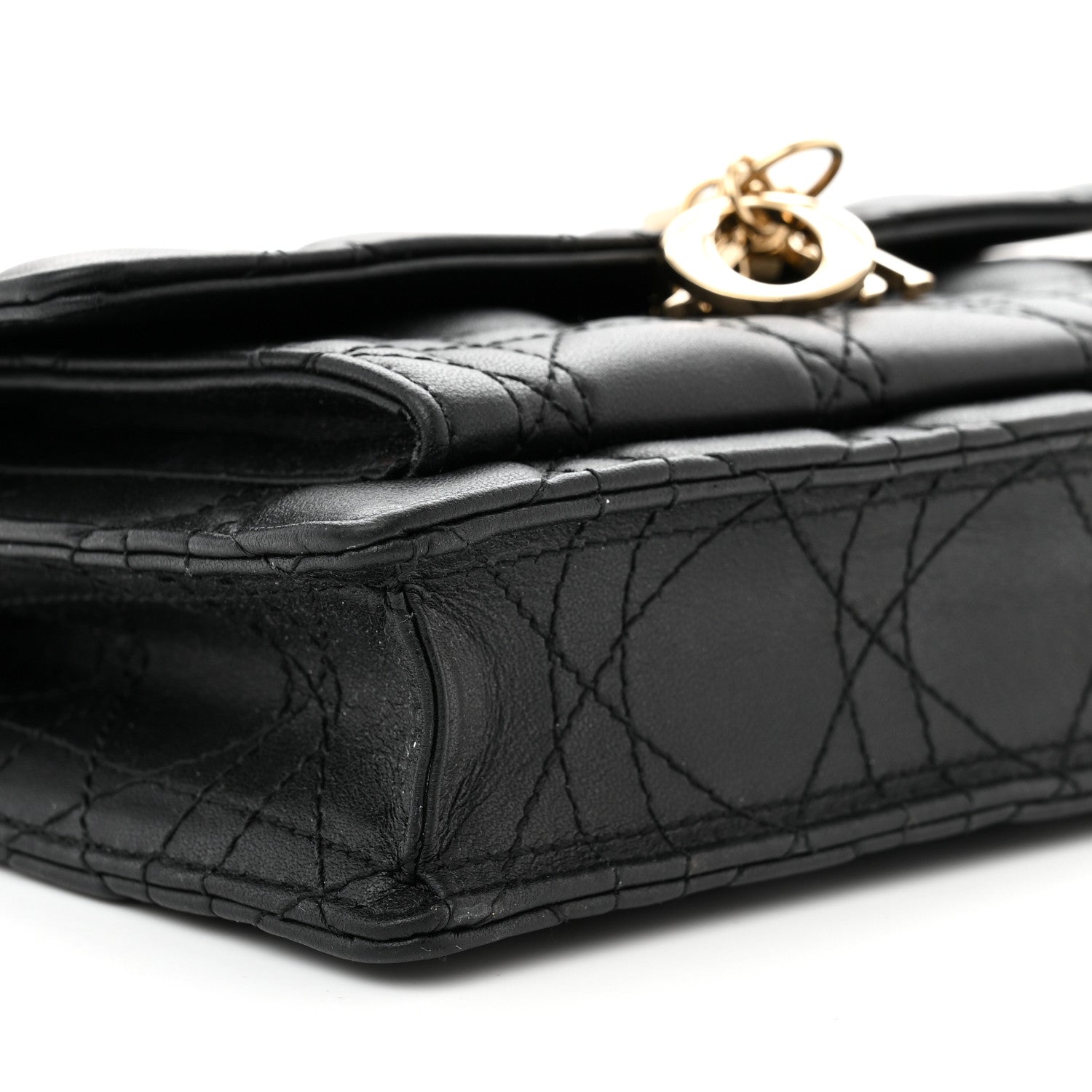 Christian Dior Lambskin Cannage Lady Dior Chain Pouch Black 8 of 9
