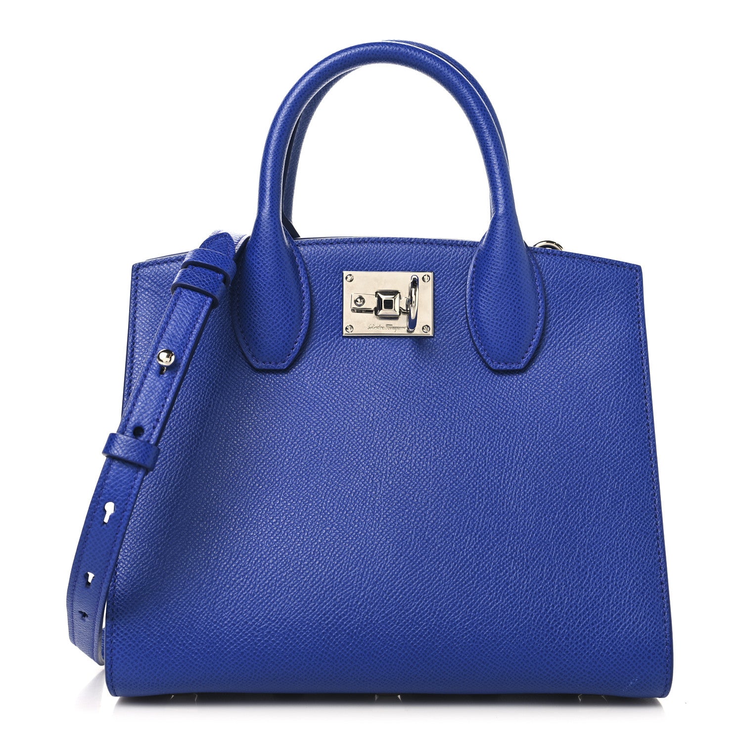 Salvatore Ferragamo Hammered Calfskin Small The Studio Box Bag
