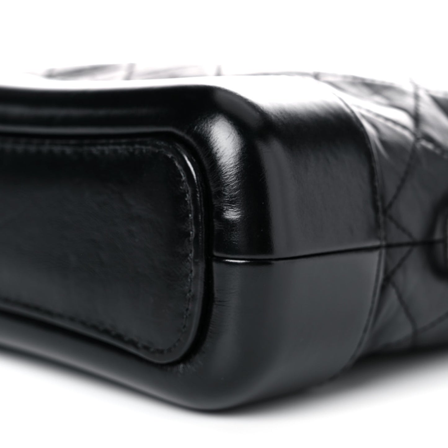 Aged Calfskin Quilted Small Gabrielle Hobo Black