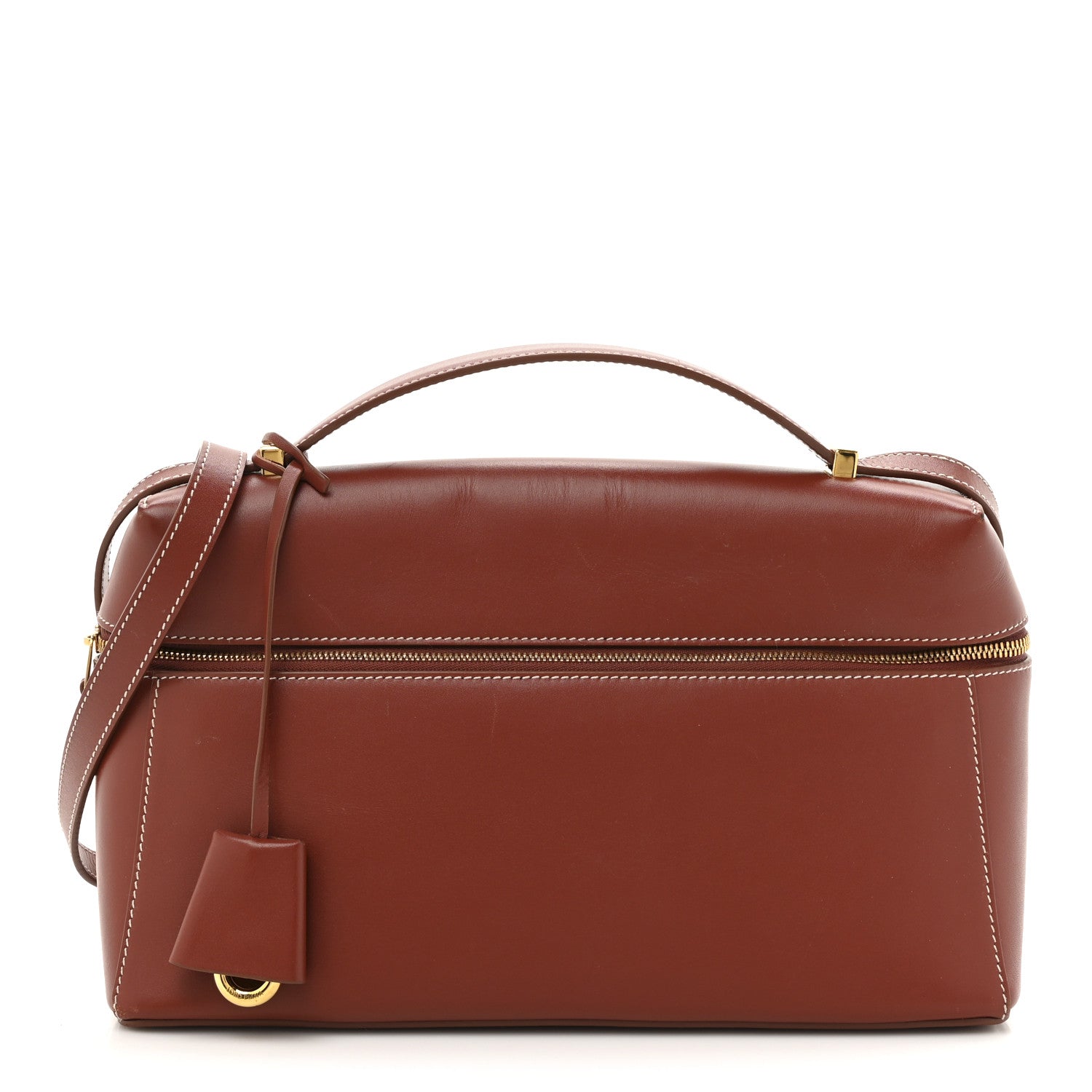 Loro Piana Saddle Calfskin Extra Bag L27 Deep Kummel 1757378