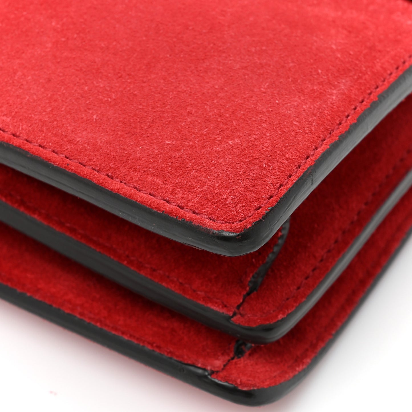 Suede Vitello Velvet Small Dionysus Shoulder Bag Vulcanic Red