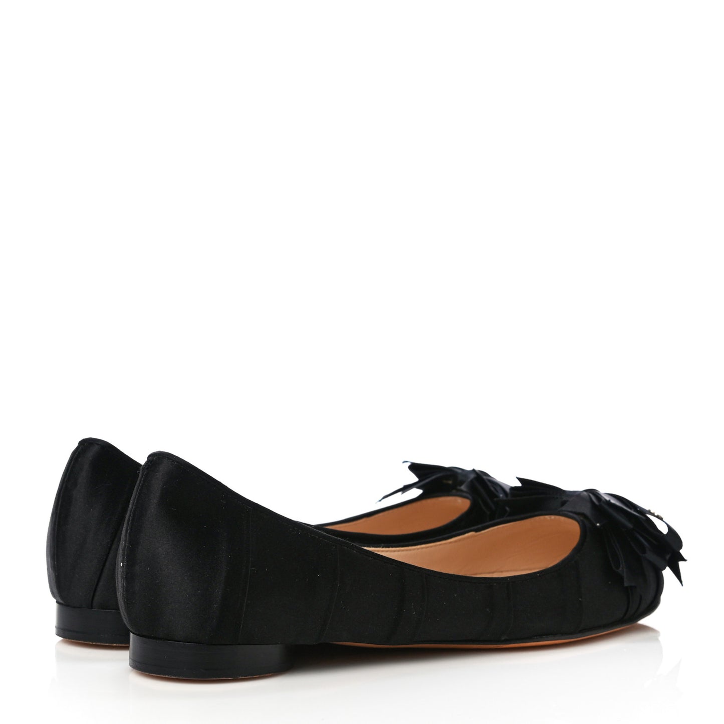 Satin CC Bow Flats 36.5 Black