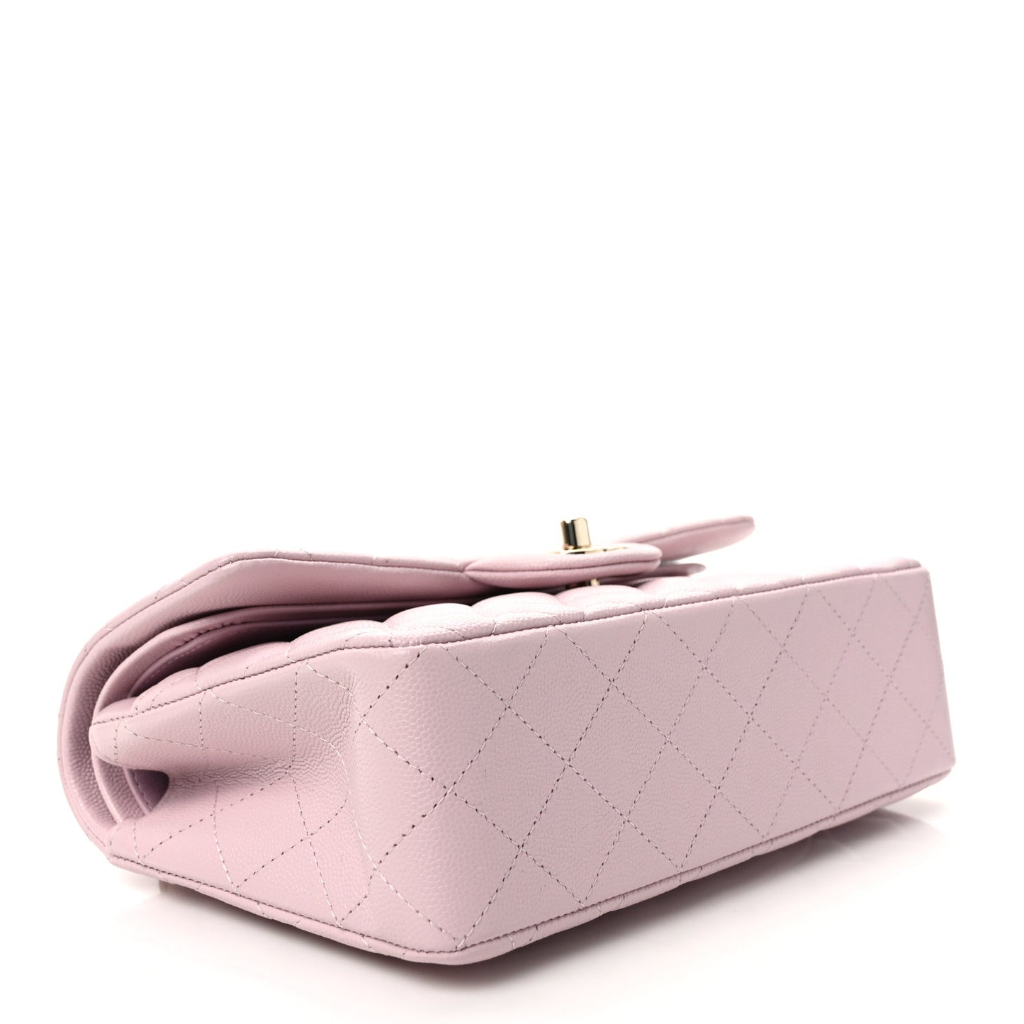 Caviar Quilted Small Double Flap Light Pink