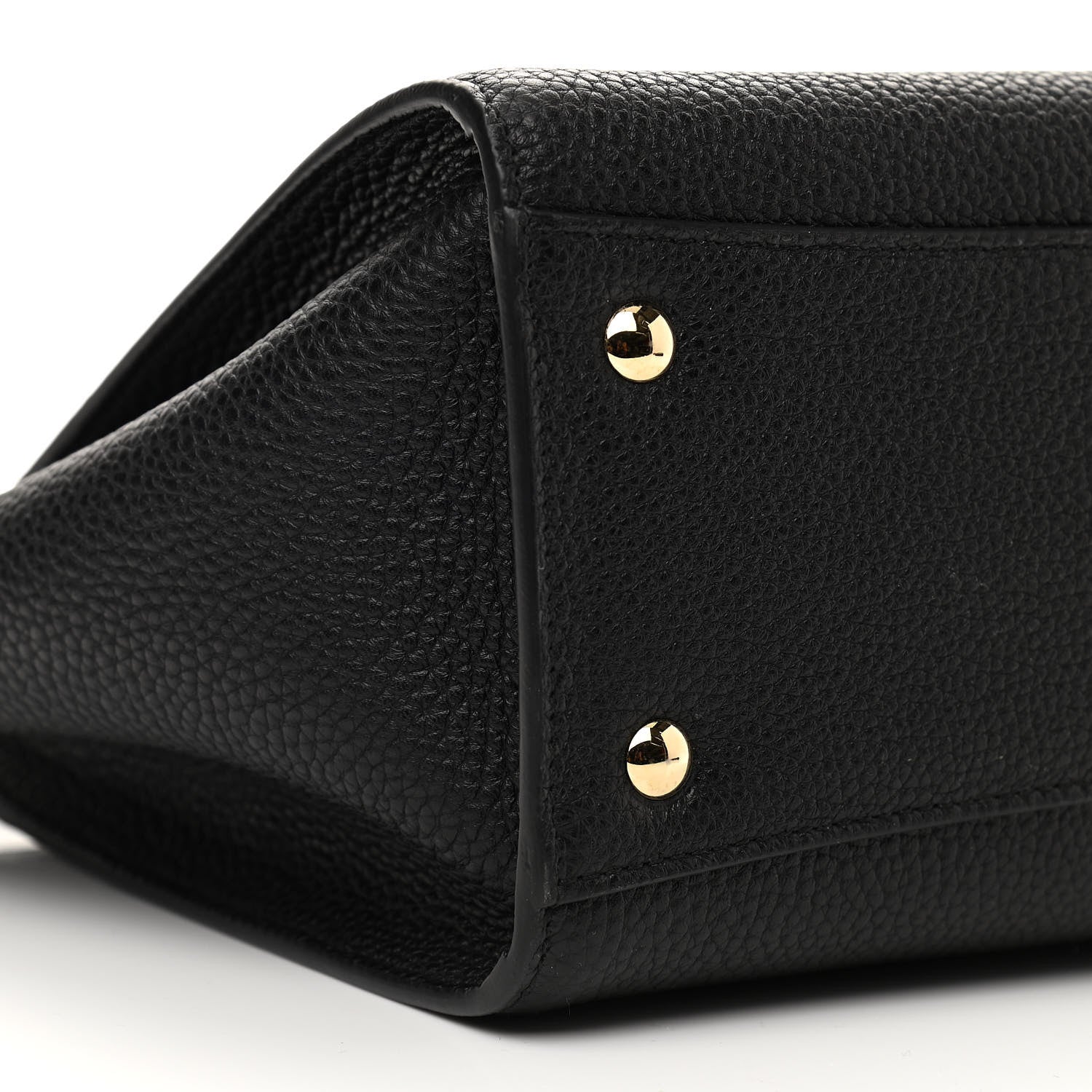 Salvatore Ferragamo Hammered Calfskin Double Handle Small Amy Tote Black 9 of 11