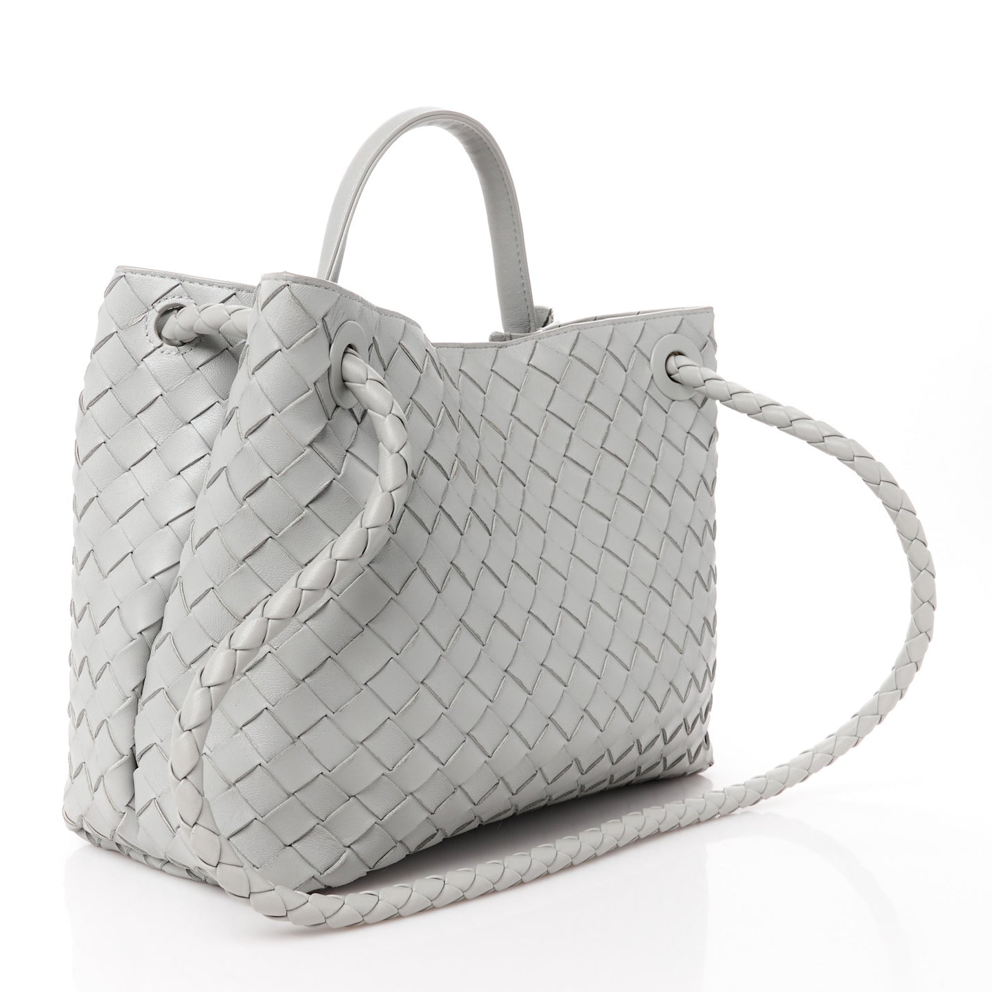 Nappa Intrecciato Medium Andiamo Shoulder Bag Sterling