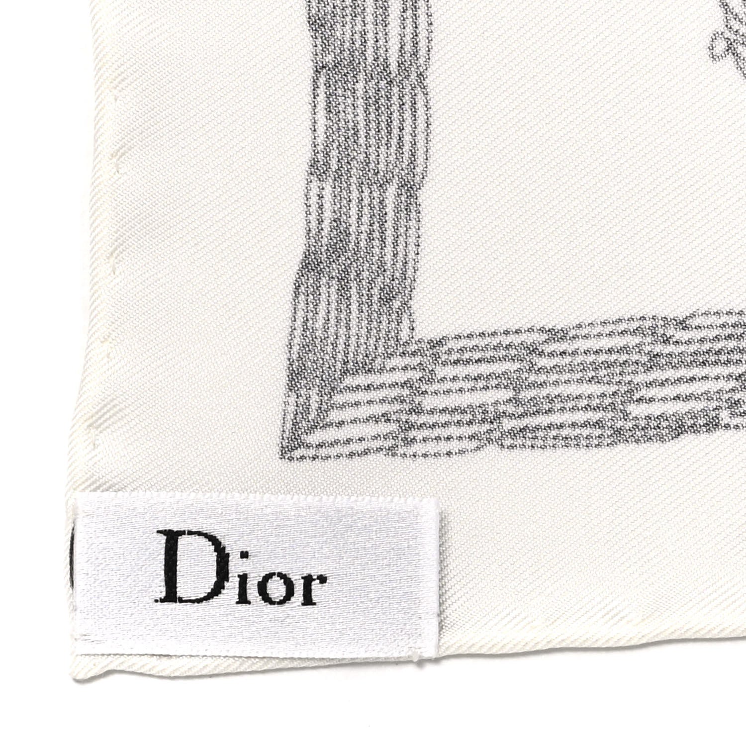 Christian Dior Silk La Force Square Scarf White Multicolor 4 of 6