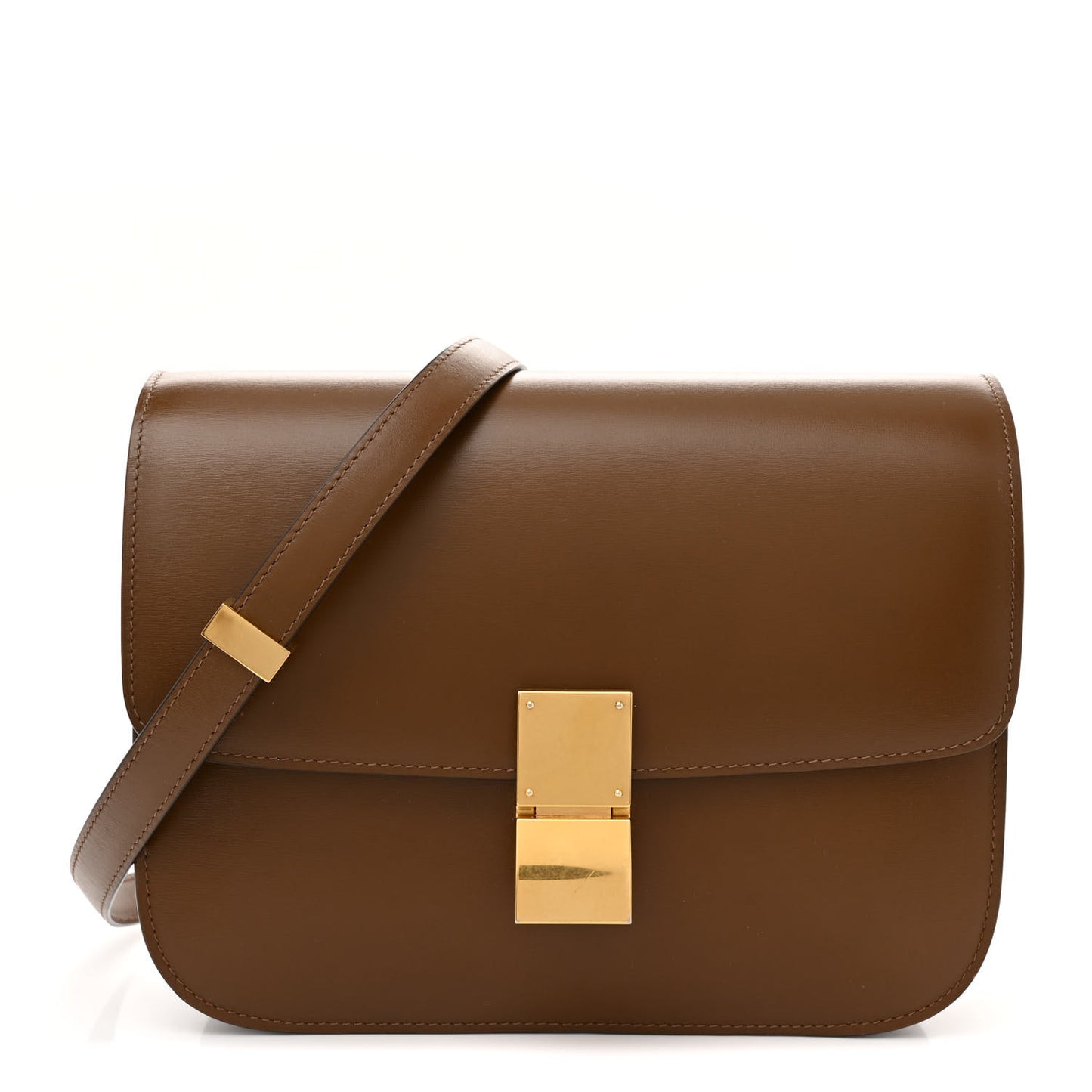 Box Calfskin Medium Classic Box Flap Bag Camel