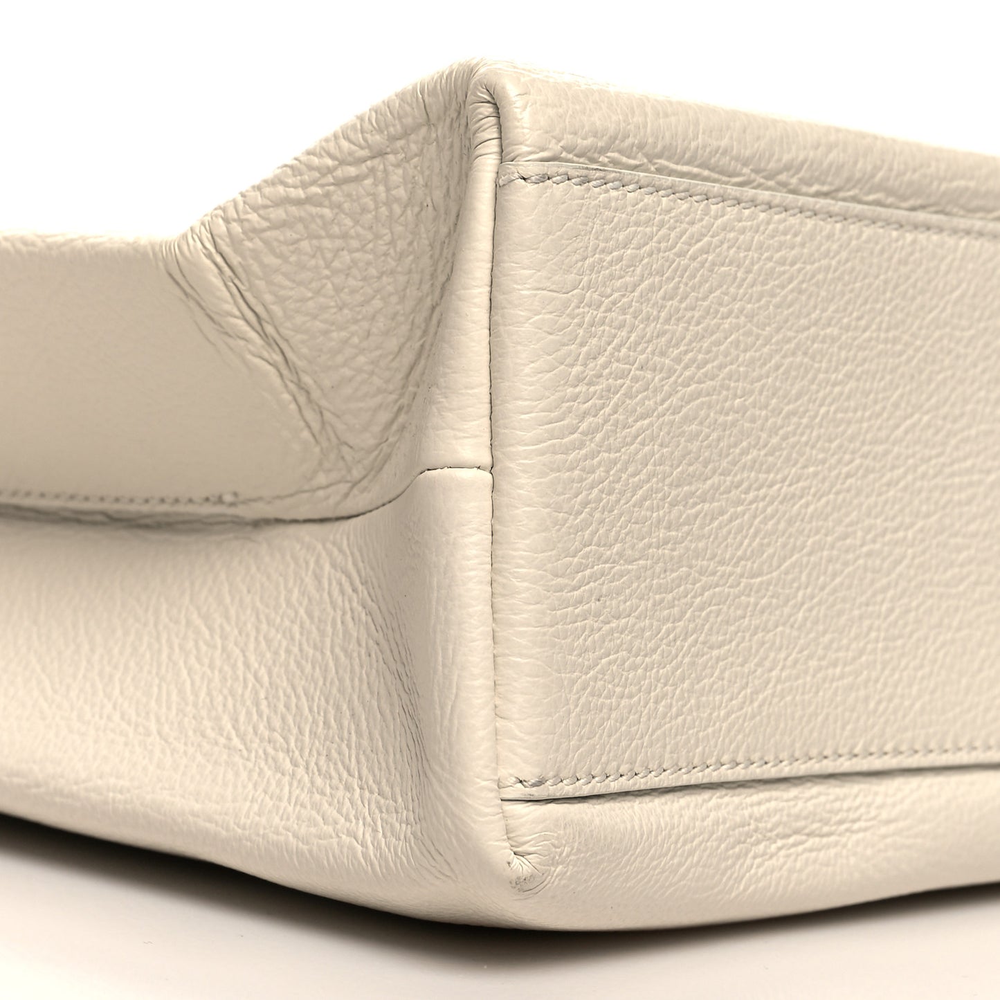 Calfskin Medium Logo North South Shopping Tote White