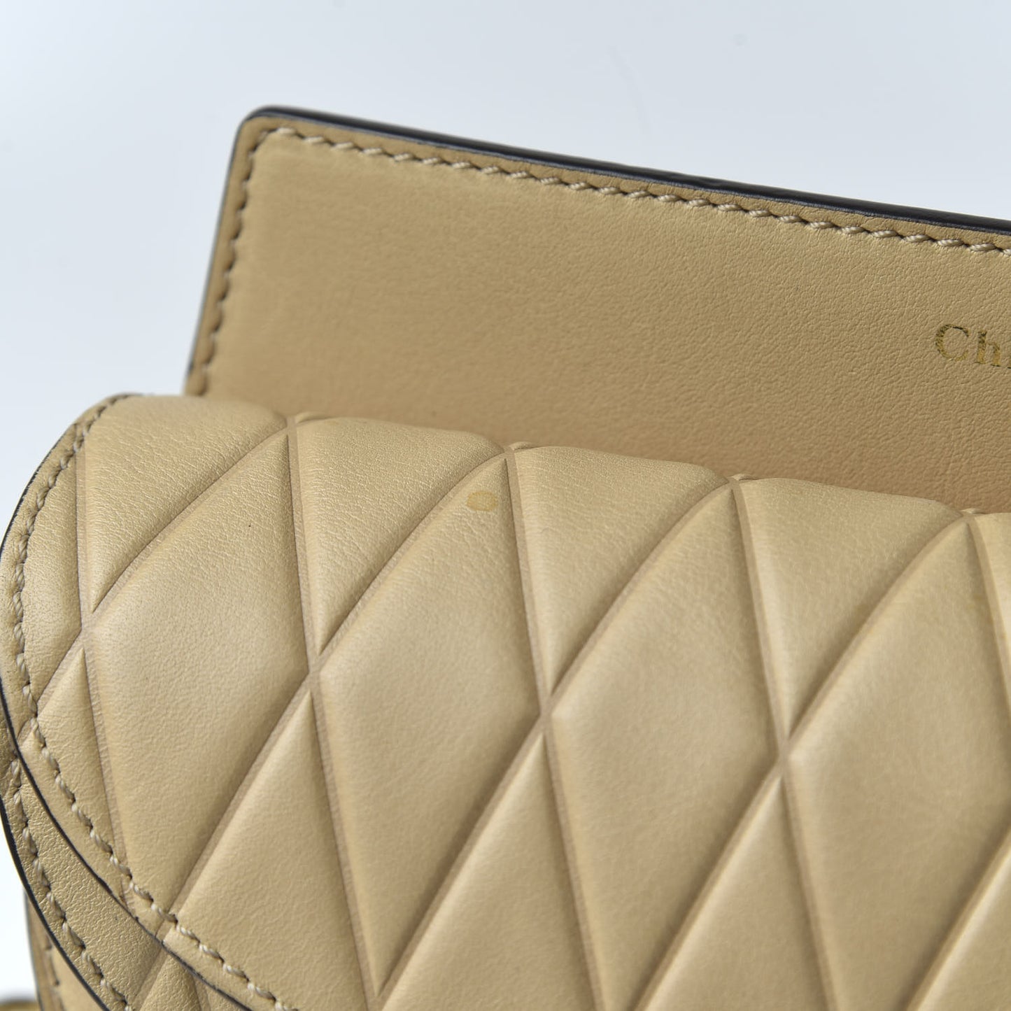 Calfskin Embossed Nano Georgia Crossbody Bag Sand