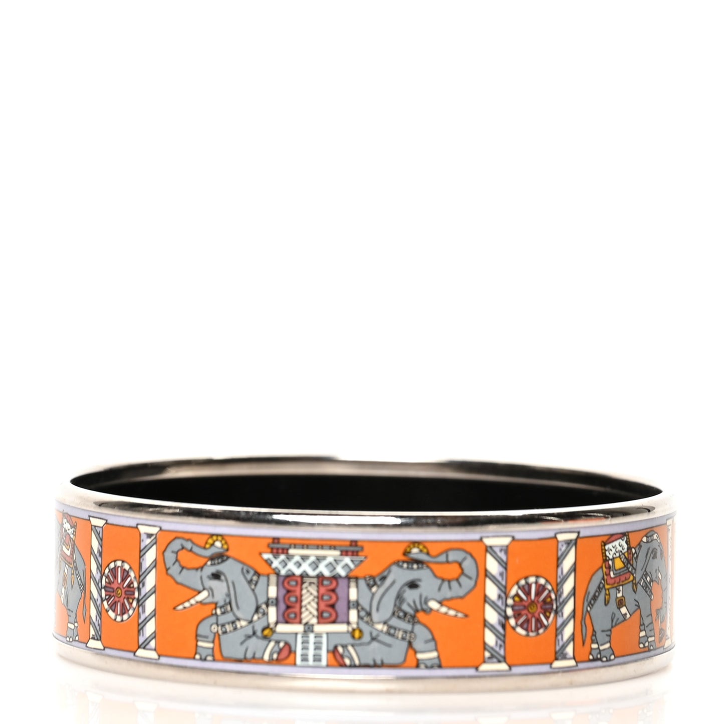 Enamel Printed Torana Elephants Wide Bracelet 62