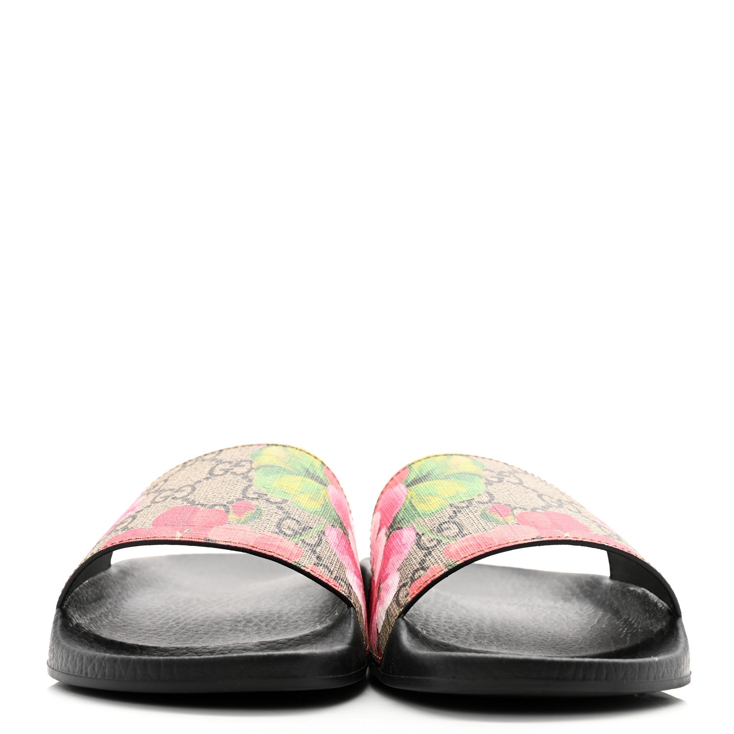 Gucci GG Supreme Monogram Blooms Slide Sandals 36 Beige Multicolor 2 of 9