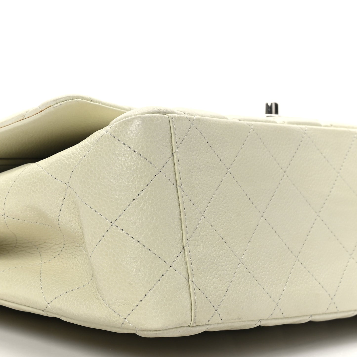 Caviar Quilted Maxi Double Flap Light Green