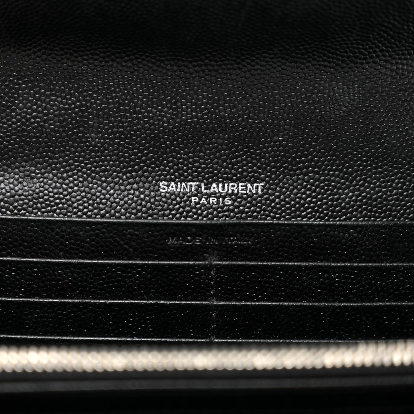 Grain De Poudre Matelasse Chevron Monogram Flap Wallet Black