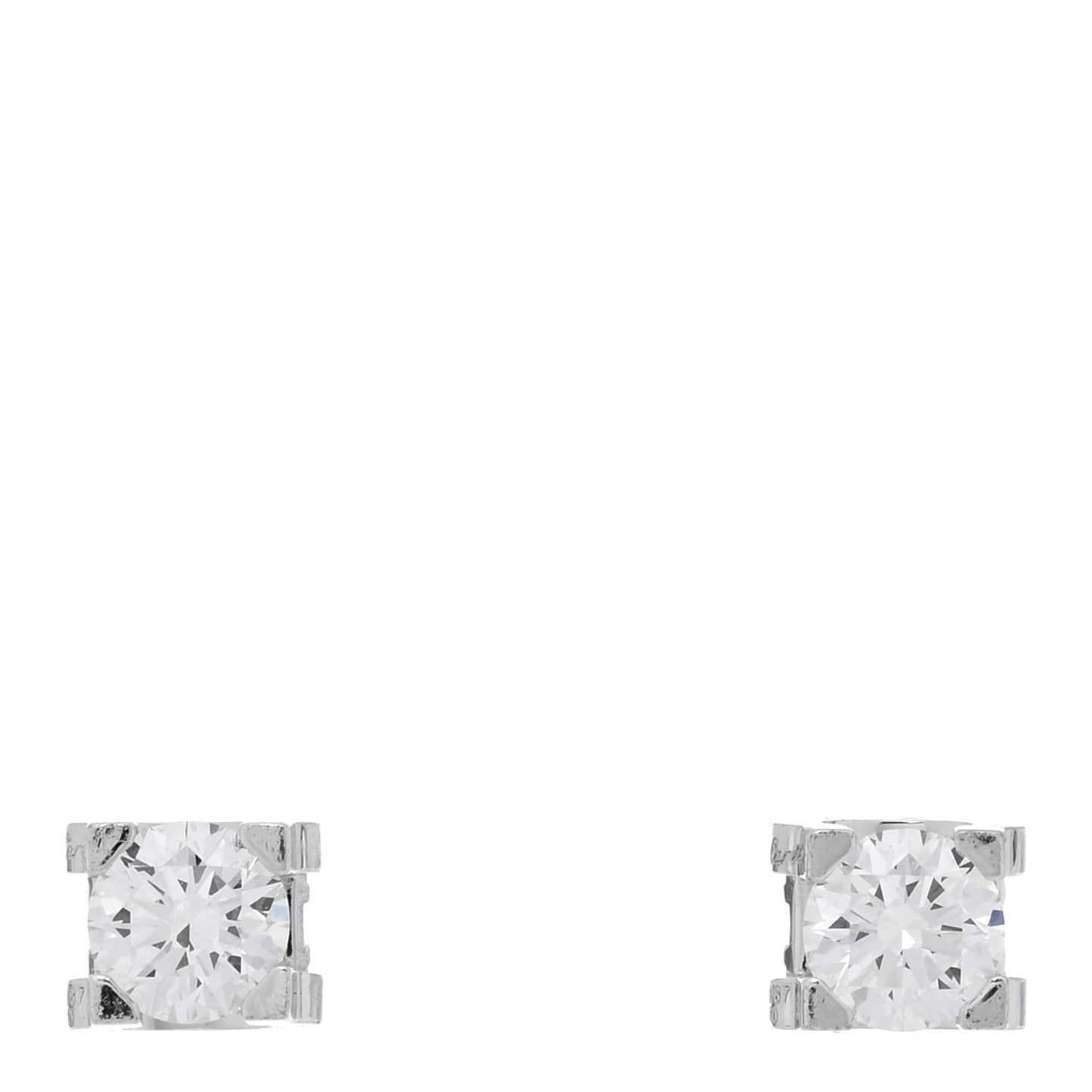 18K White Gold Diamond .46ctw C De Cartier Earrings