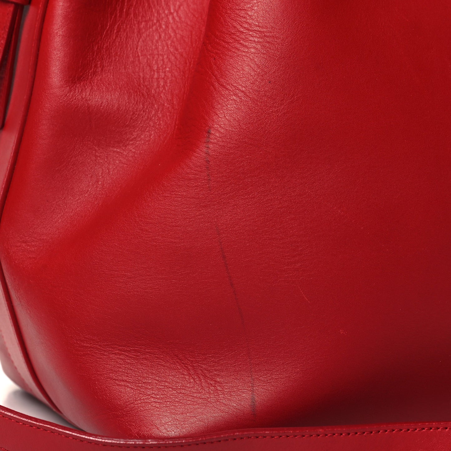 Calfskin Large Emmanuelle Bucket Bag Lipstick Red