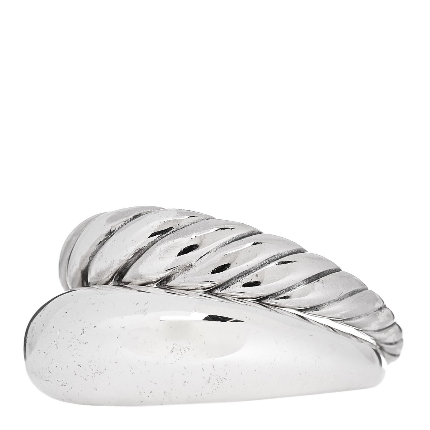 Sterling Silver 17mm Pure Form Two Row Ring 60 9