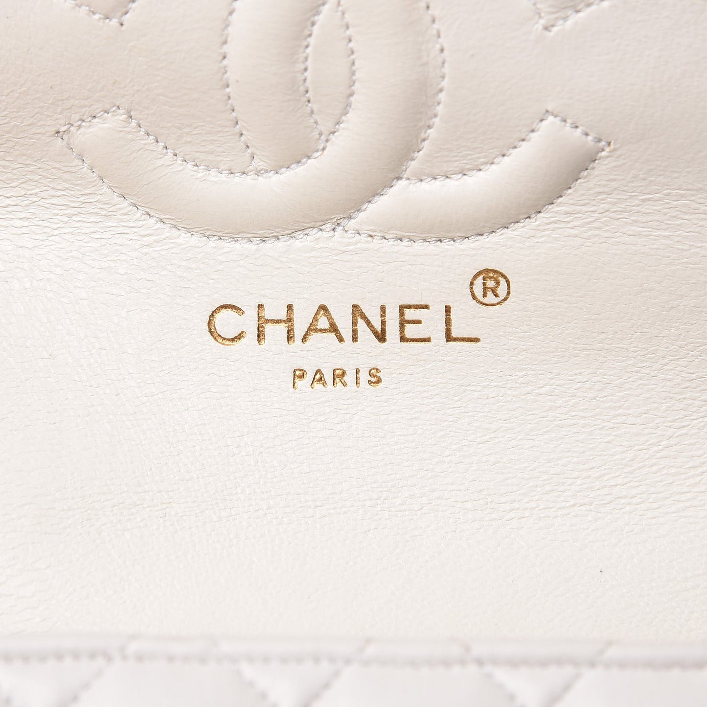 Lambskin Quilted Mini Half Moon Flap White