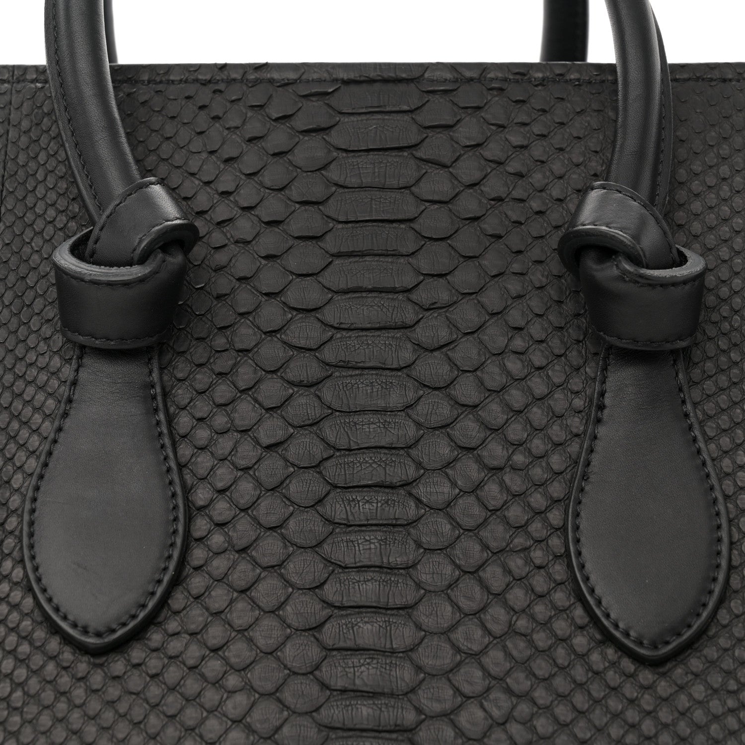 Celine Snakeskin Small Tie Knot Tote Black 7 of 13