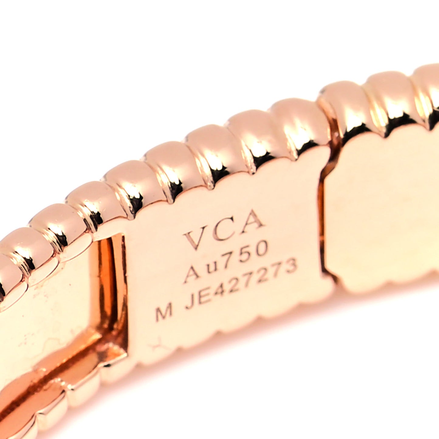 18K Rose Gold Perlee Signature Bangle Bracelet M