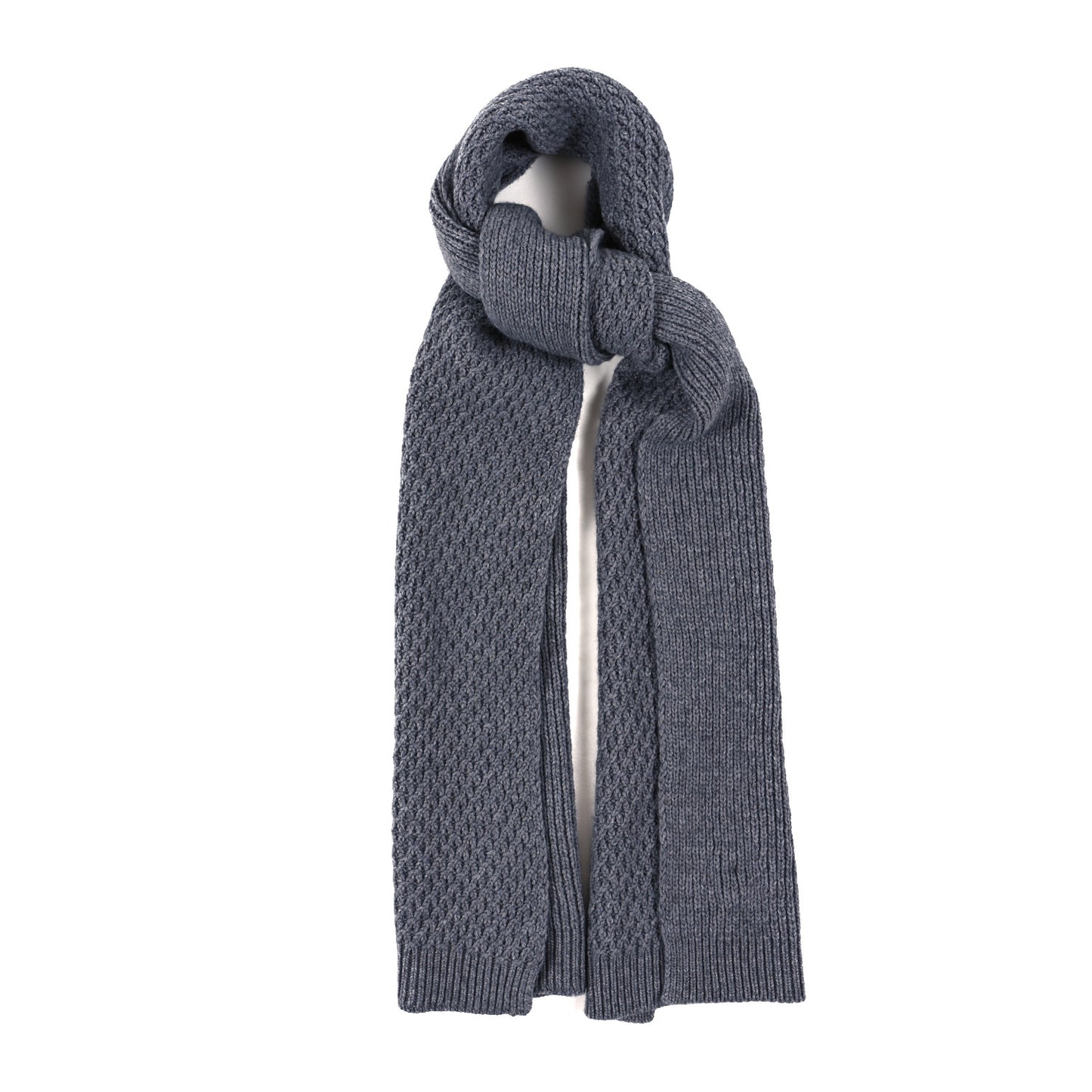 Cashmere Knitted CC Scarf Grey