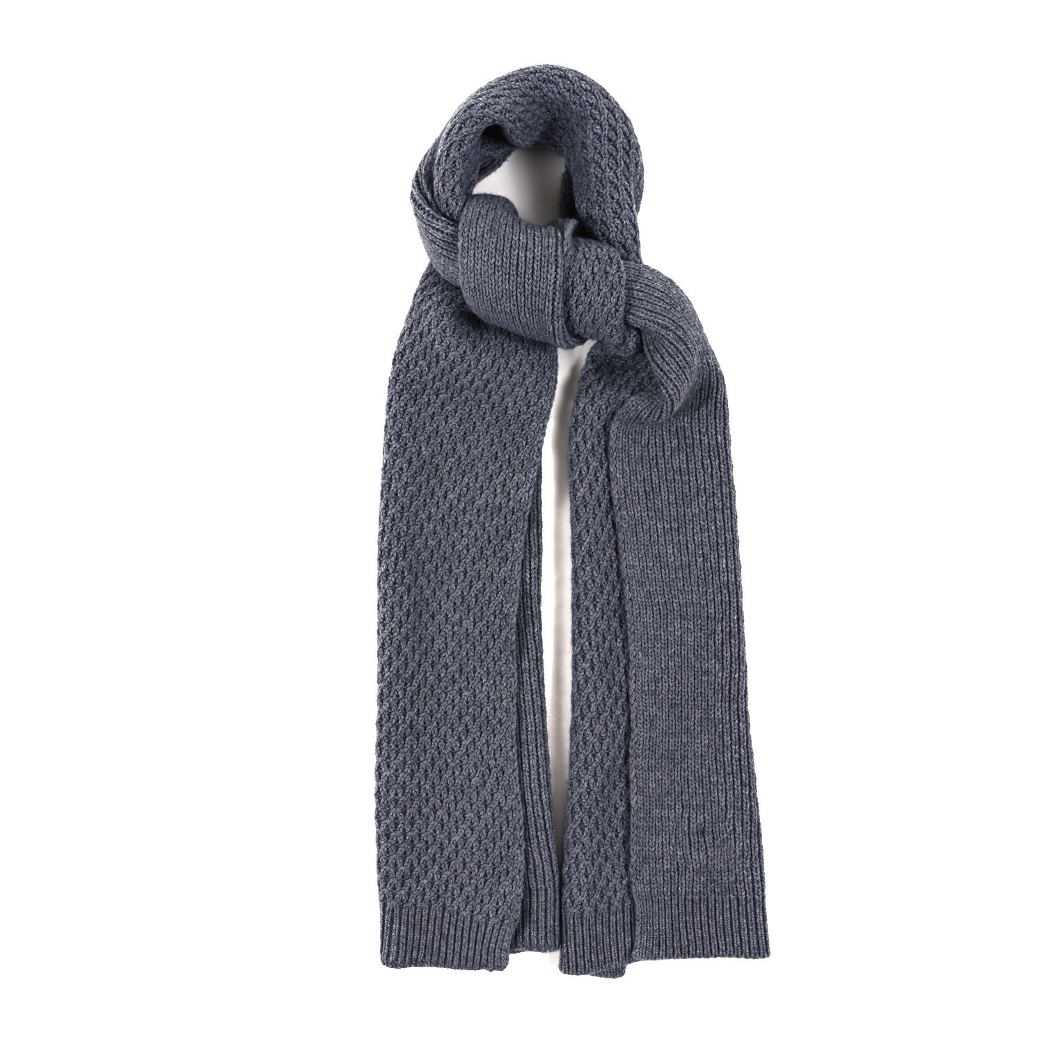 Chanel Cashmere Knitted CC Scarf Grey 1 of 3