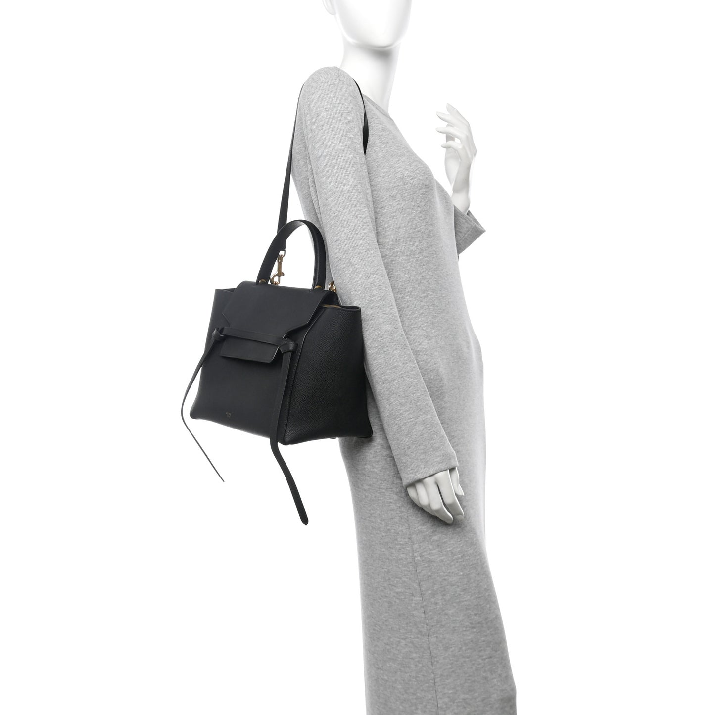 Grained Calfskin Mini Belt Bag Black
