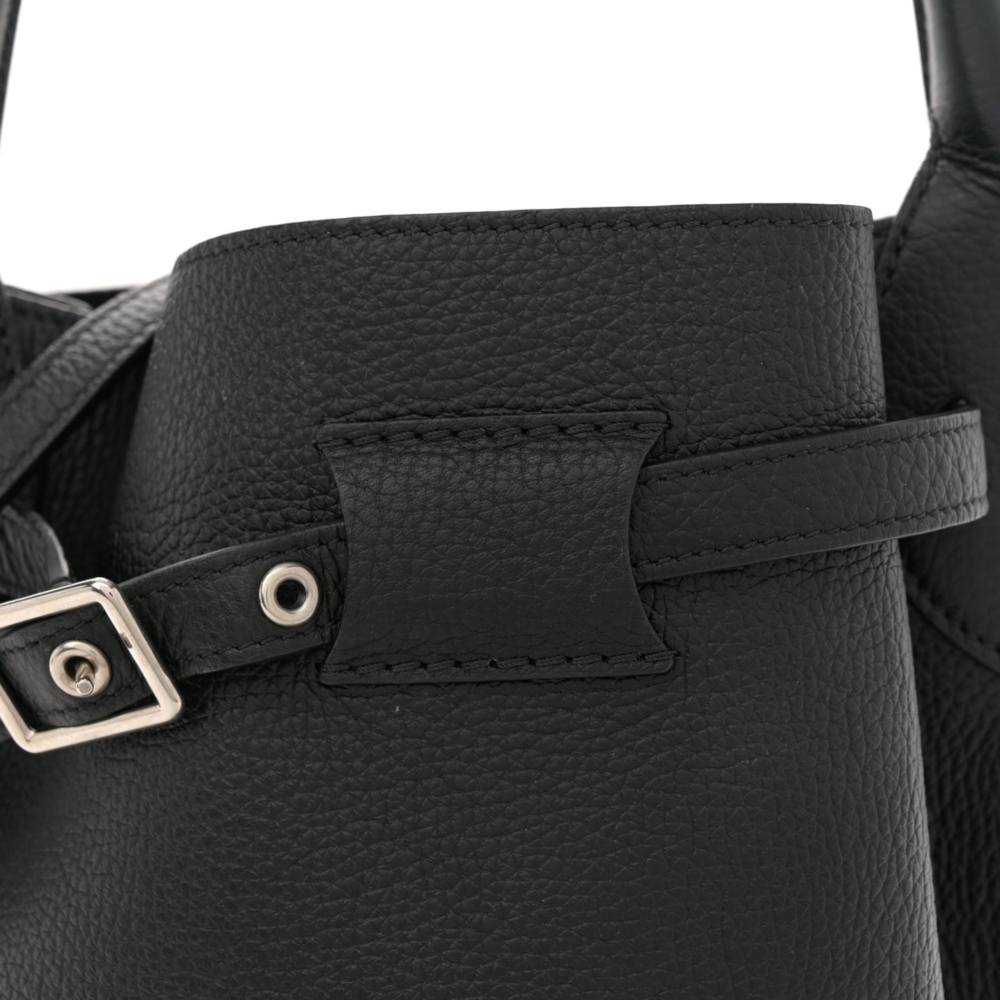 Supple Grained Calfskin Nano Big Bag Bucket Black
