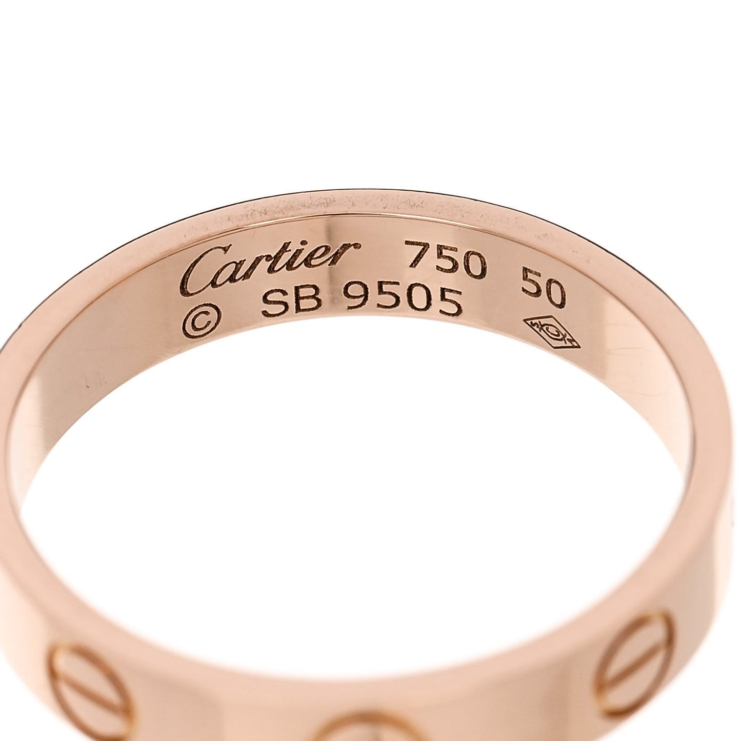 18K Pink Gold 3.5mm LOVE Wedding Band Ring 50 5.25