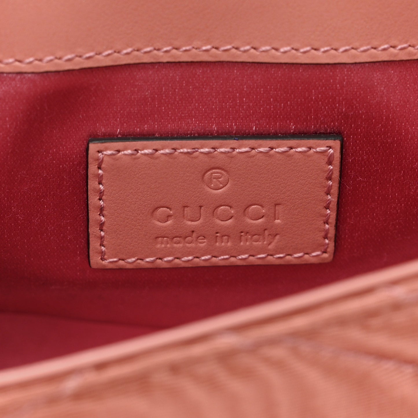Moire Fabric Calfskin Crystal Matelasse Mini GG Marmont Chain Belt Bag 95 38 Blush