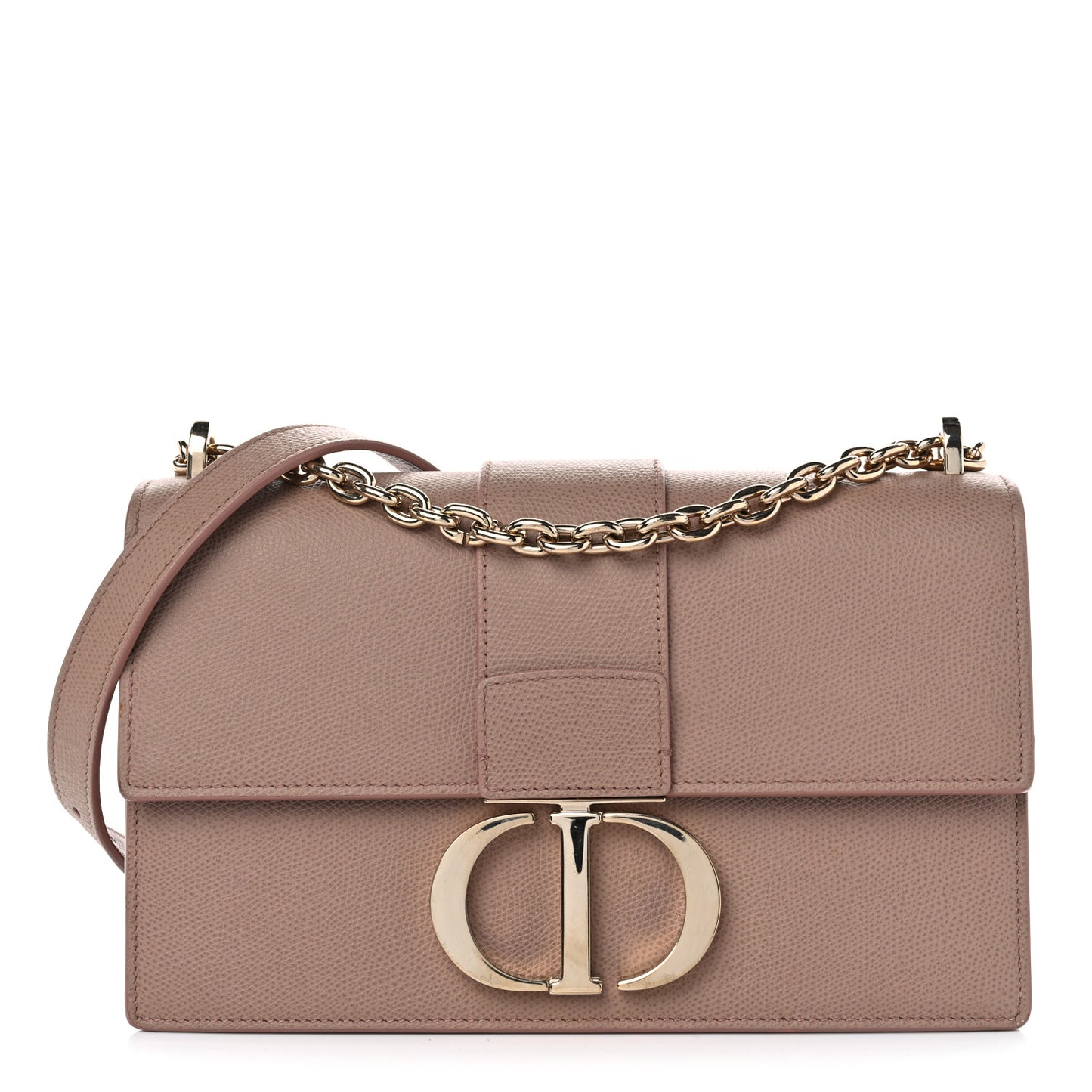 Grained Calfskin 30 Montaigne Chain Flap Bag Blush