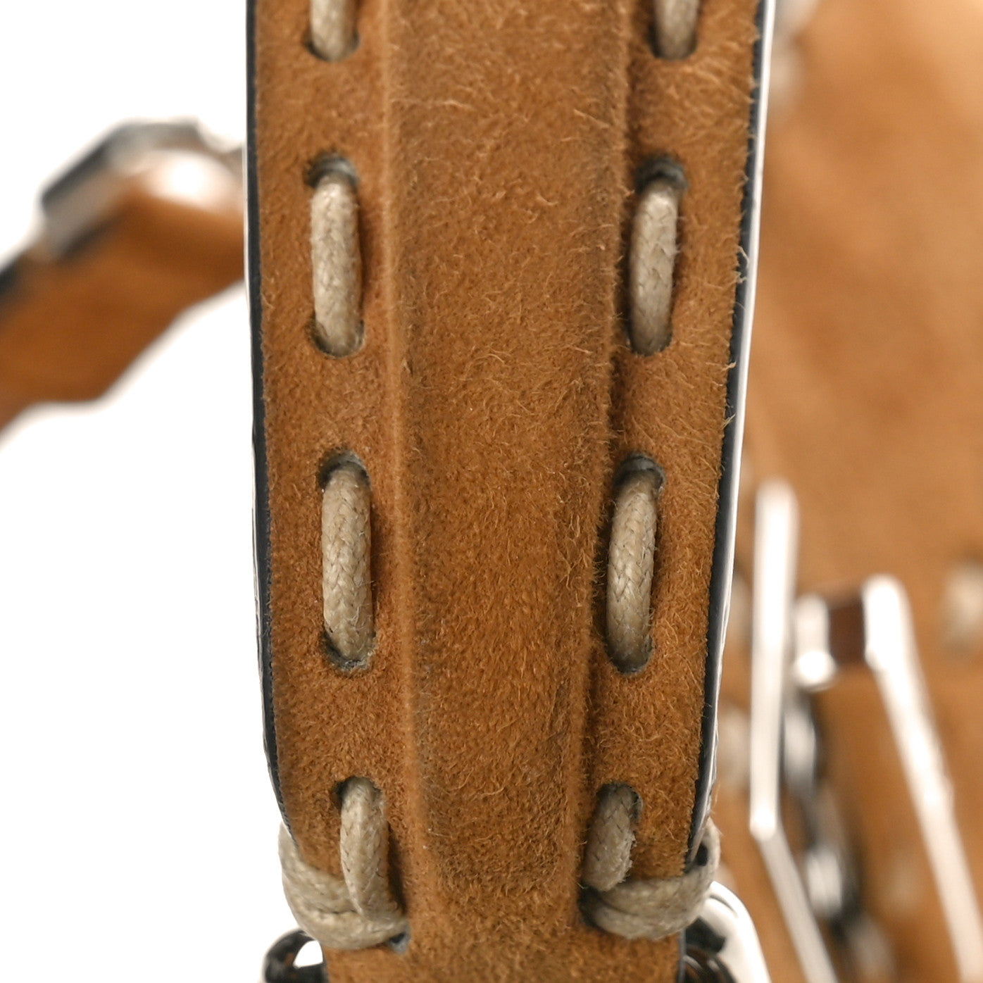 Suede Macro Stitchings Mini Peekaboo Iconic Satchel Marrone