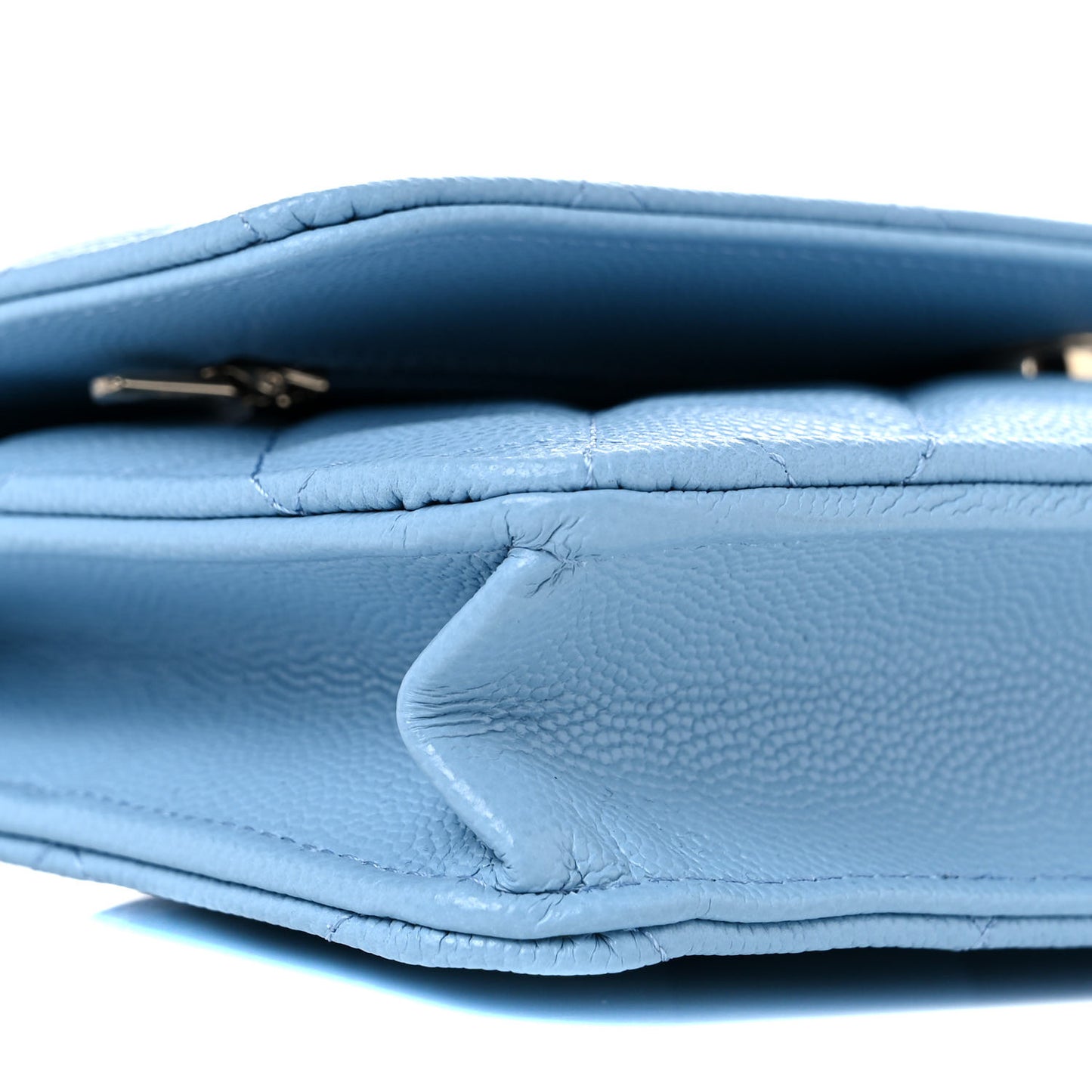 Caviar Quilted Wallet On Chain WOC Blue