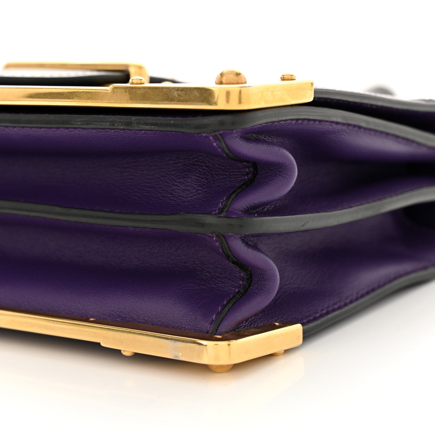City Calfskin Saffiano Cahier Bag Purple Black