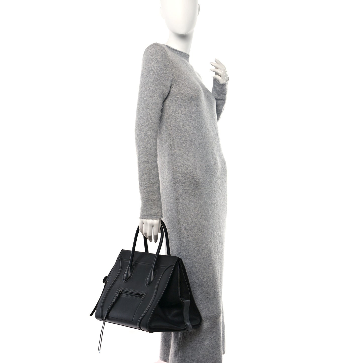 Supple Calfskin Medium Phantom Luggage Black