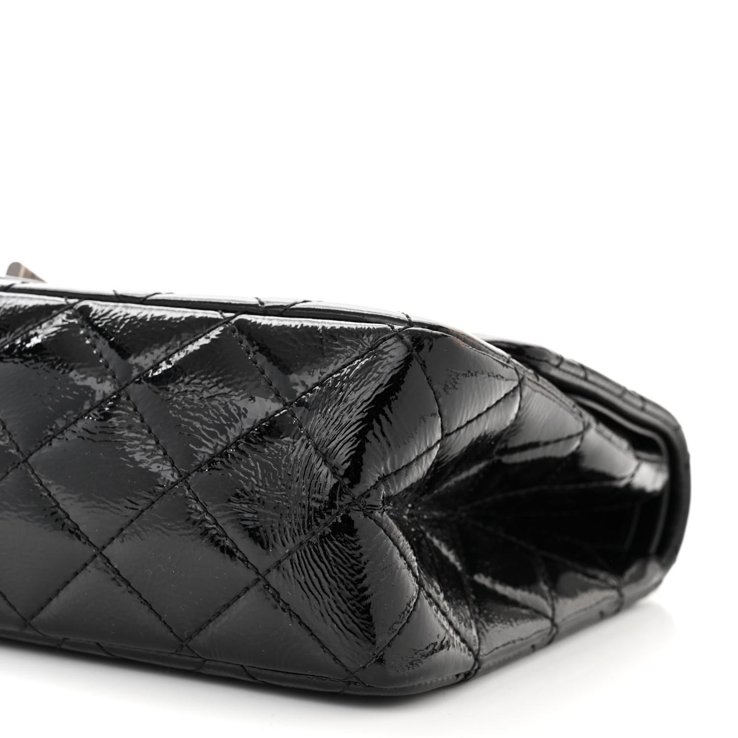 Distressed Patent Quilted 2.55 Reissue 227 Flap Black