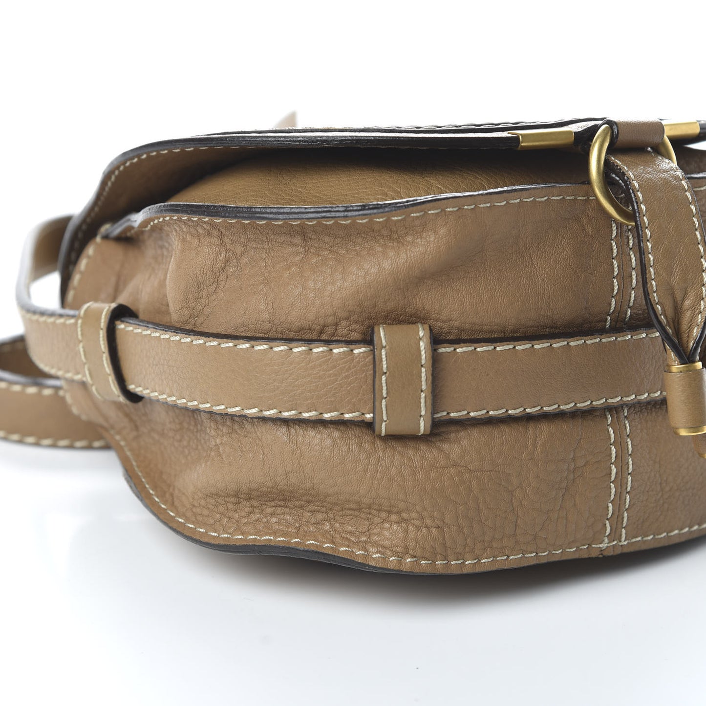 Calfskin Mini Marcie Round Crossbody Bag Nut