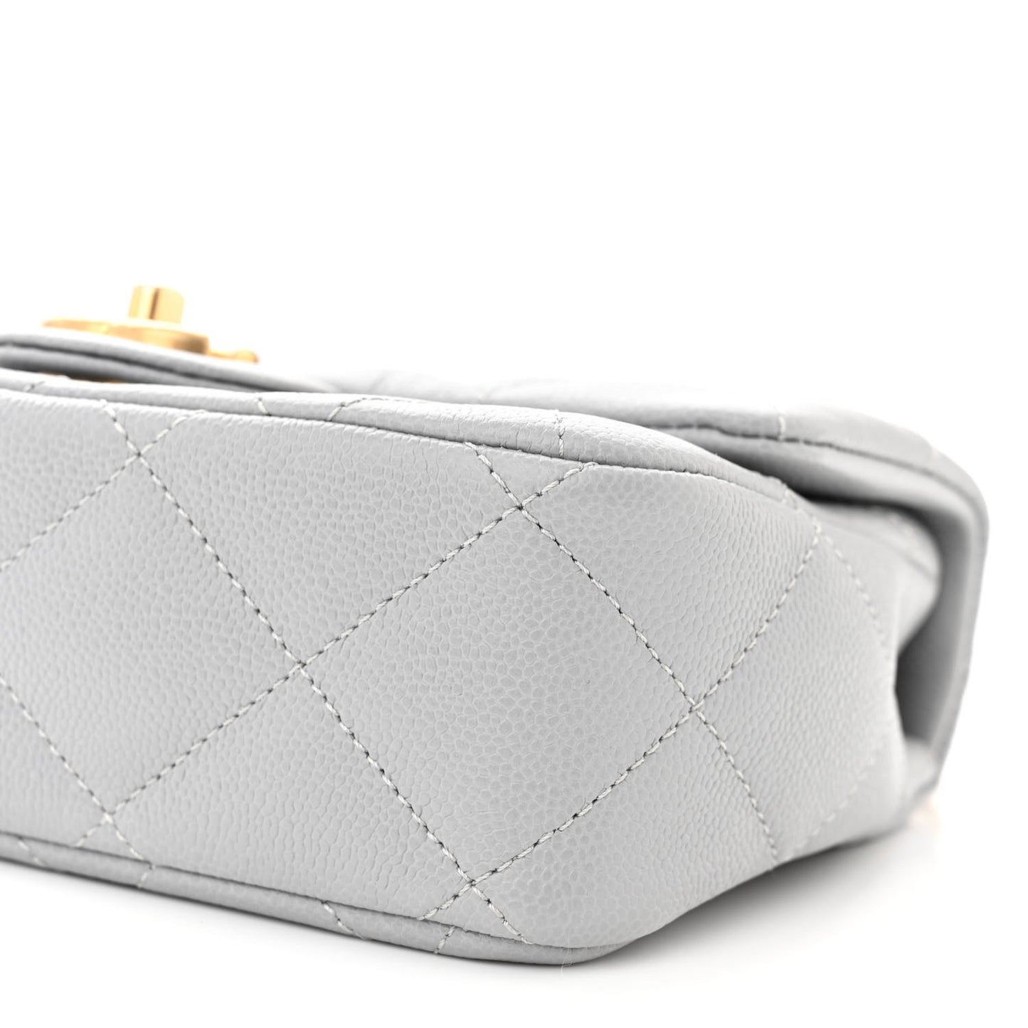 Caviar Quilted Mini Sweetheart Flap Grey
