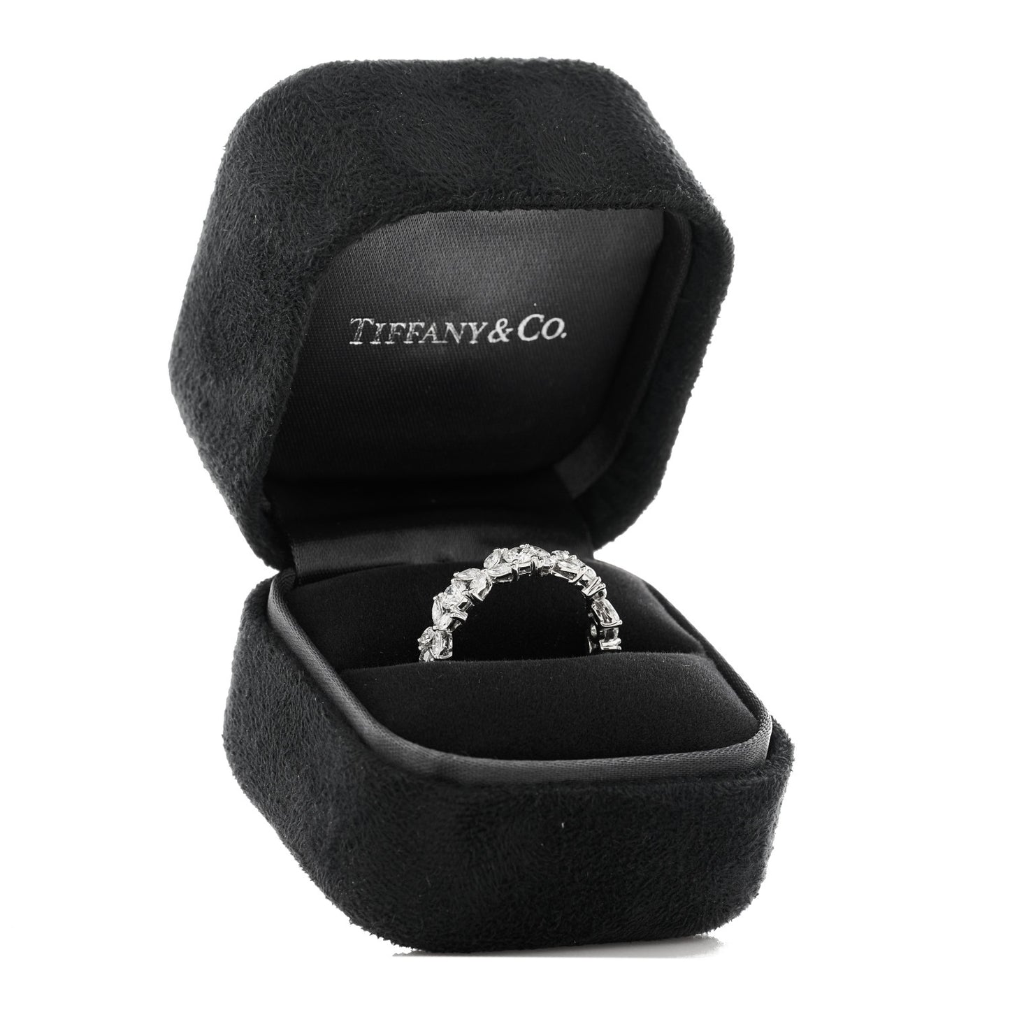 Platinum Diamond Victoria Alternating Band Ring 53 6.25