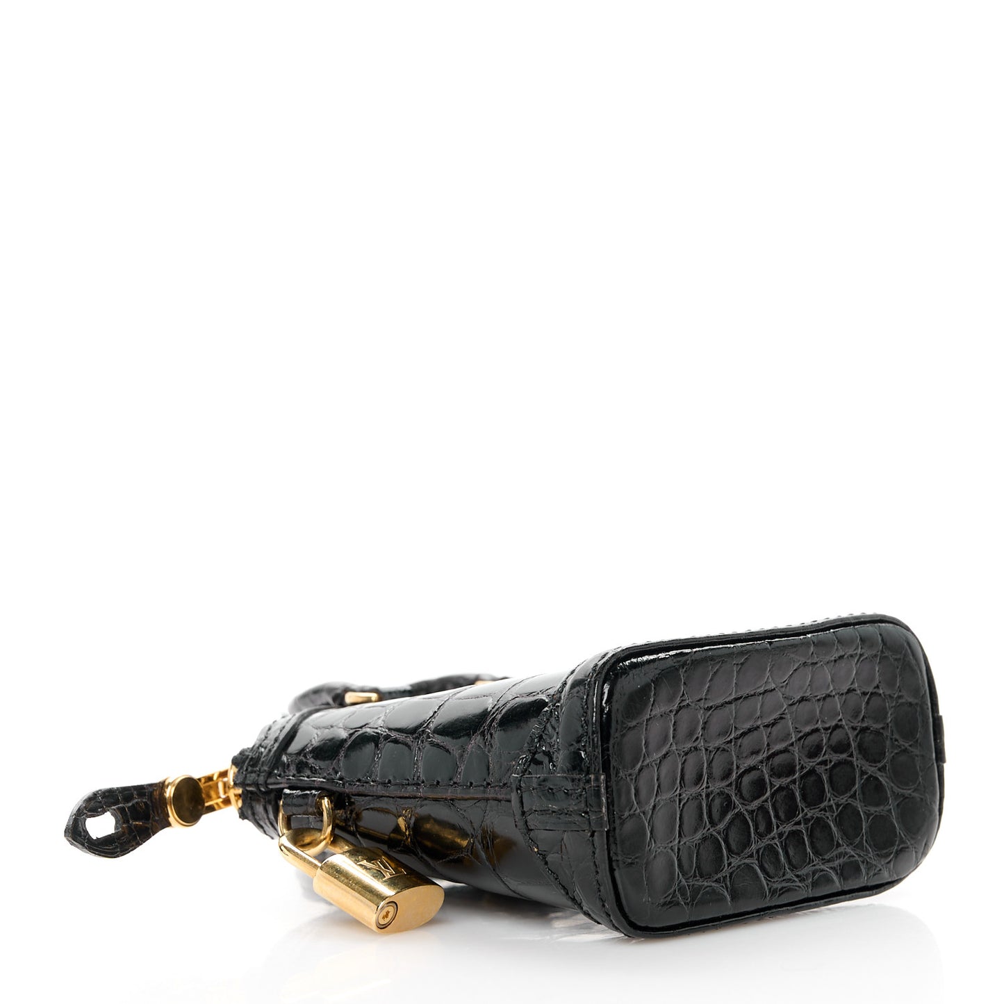 Alligator Mini Lockit Bag Charm Black