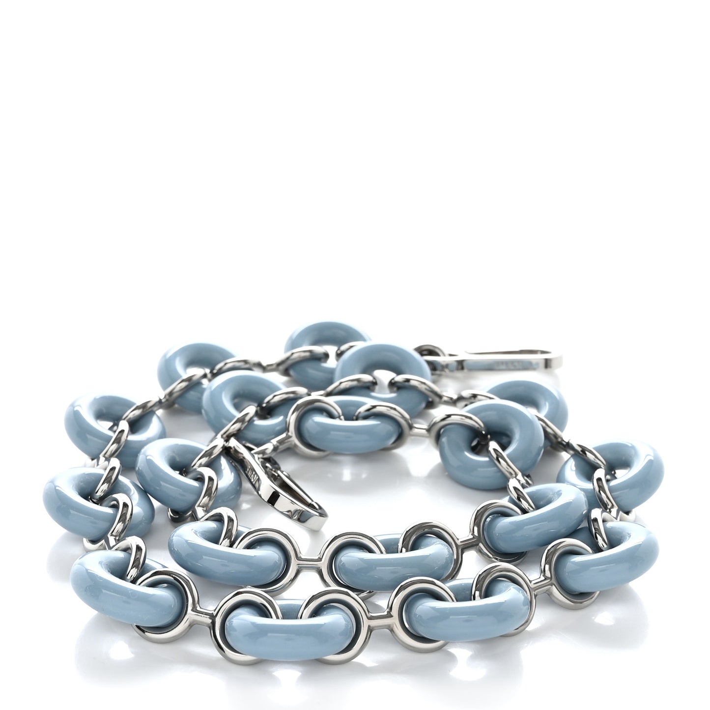 Brass Donut Chain Shoulder Strap Light Blue