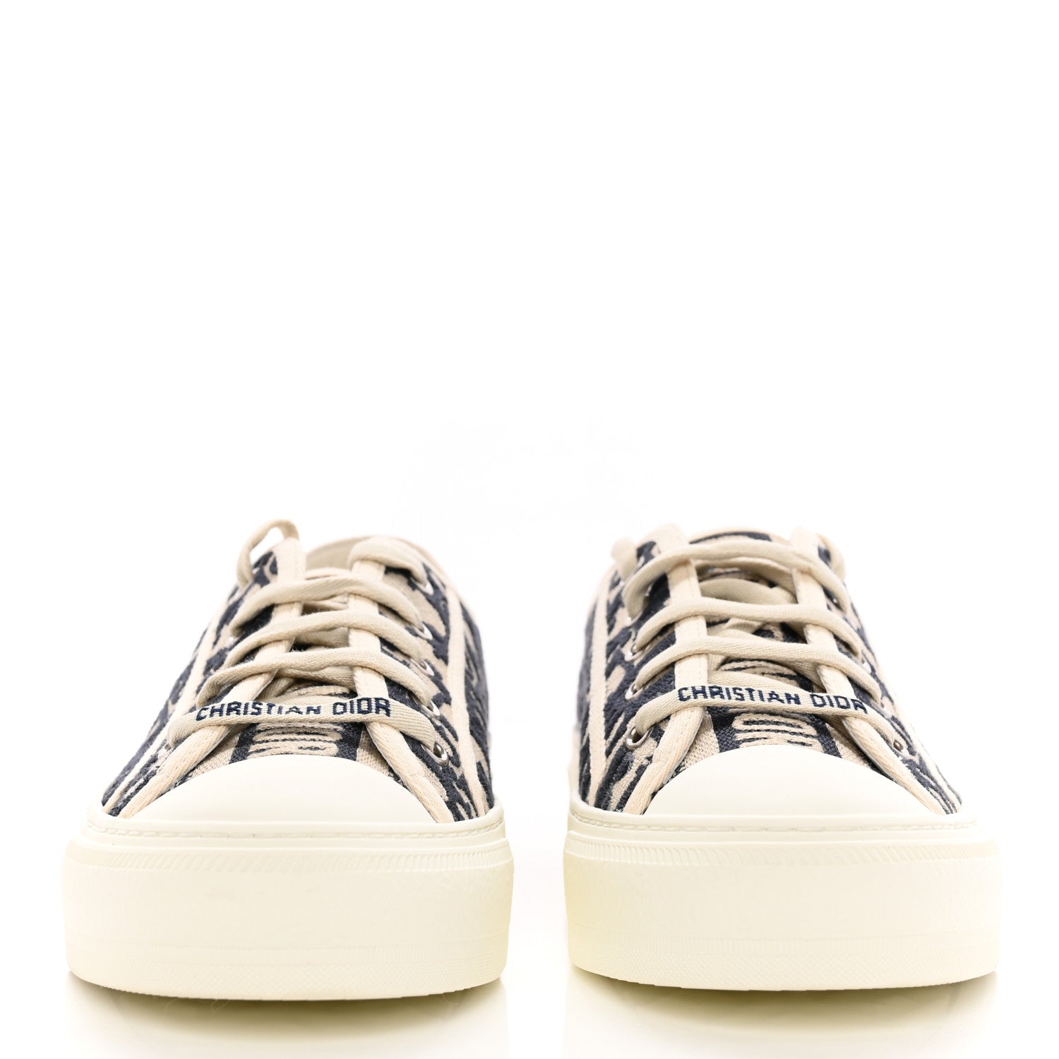 Christian Dior Canvas Oblique Walk'N'Dior Low Top Sneakers 37.5 Deep Blue 2 of 12